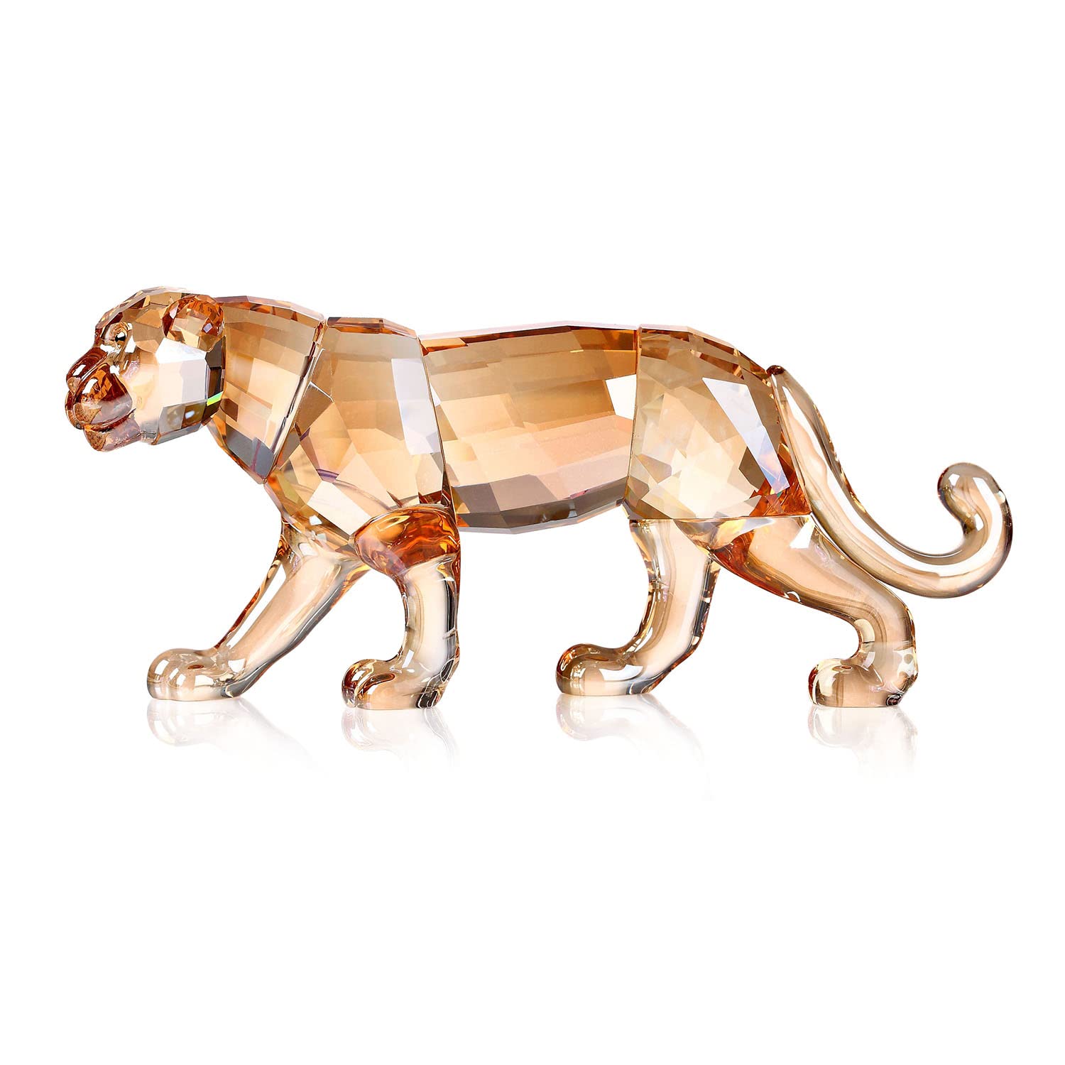 Statuina Decorativa Ghepardo Leopardo in Cristallo Oro