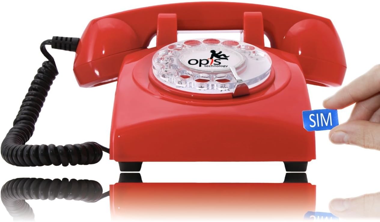 Opis Technology 60s Mobile 4G - Telefono Fisso Retrò, Rosso - immagine 2