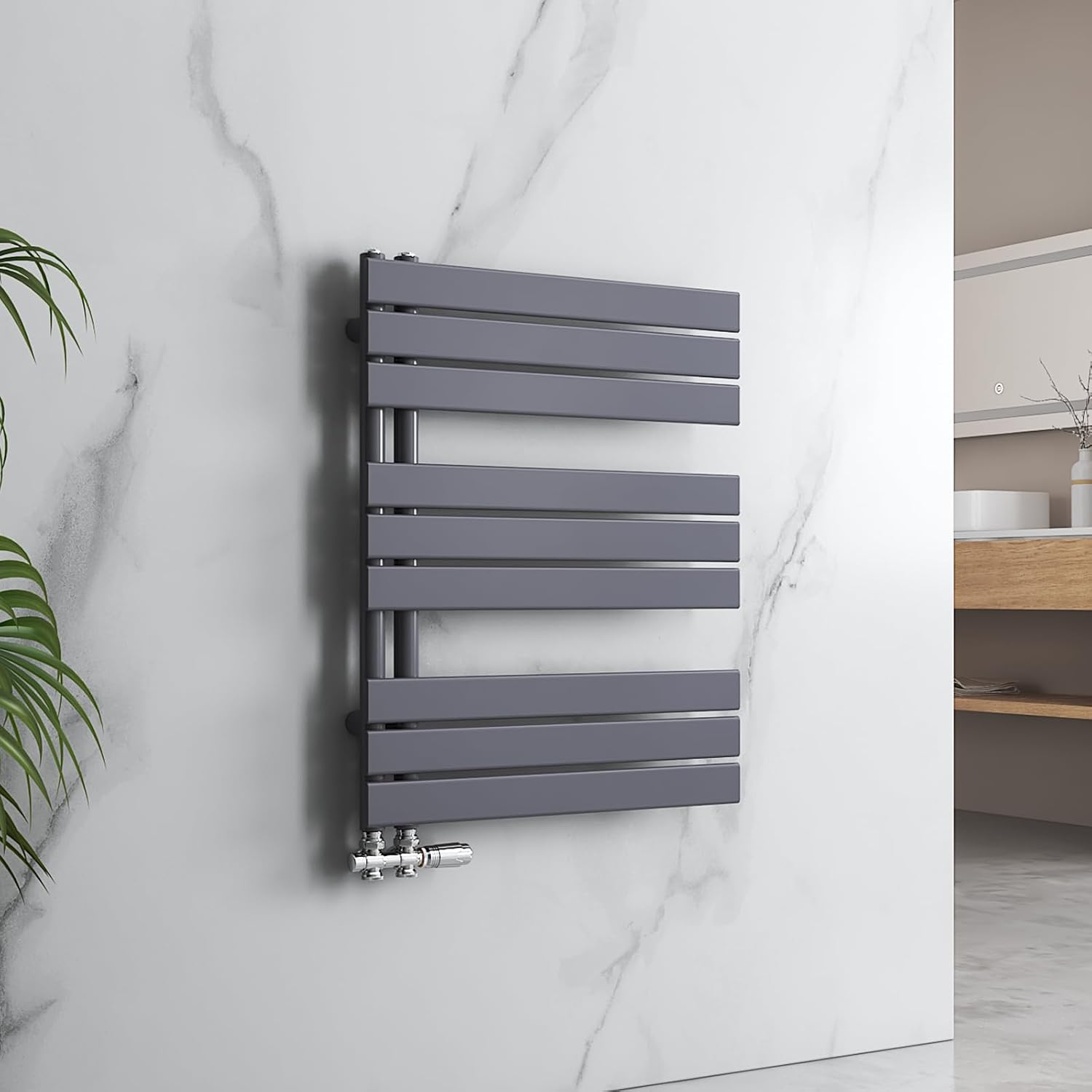 EMKE SFTR7660X1A-ADR Radiatore da Bagno, Antracite, 762x600 mm