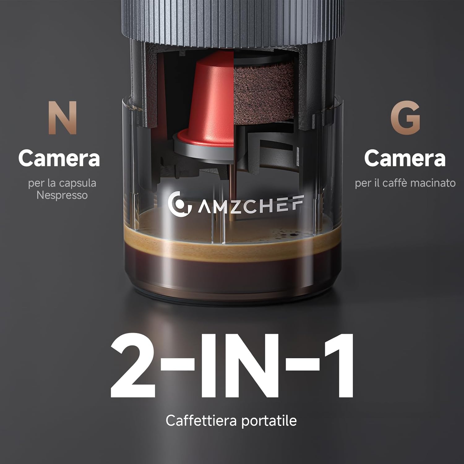 Amzchef Macchina Caffè Portatile 20 Bar USB-C - immagine 4