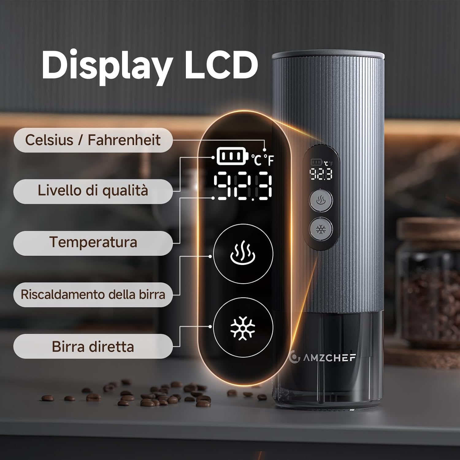 Amzchef Macchina Caffè Portatile 20 Bar USB-C - immagine 7