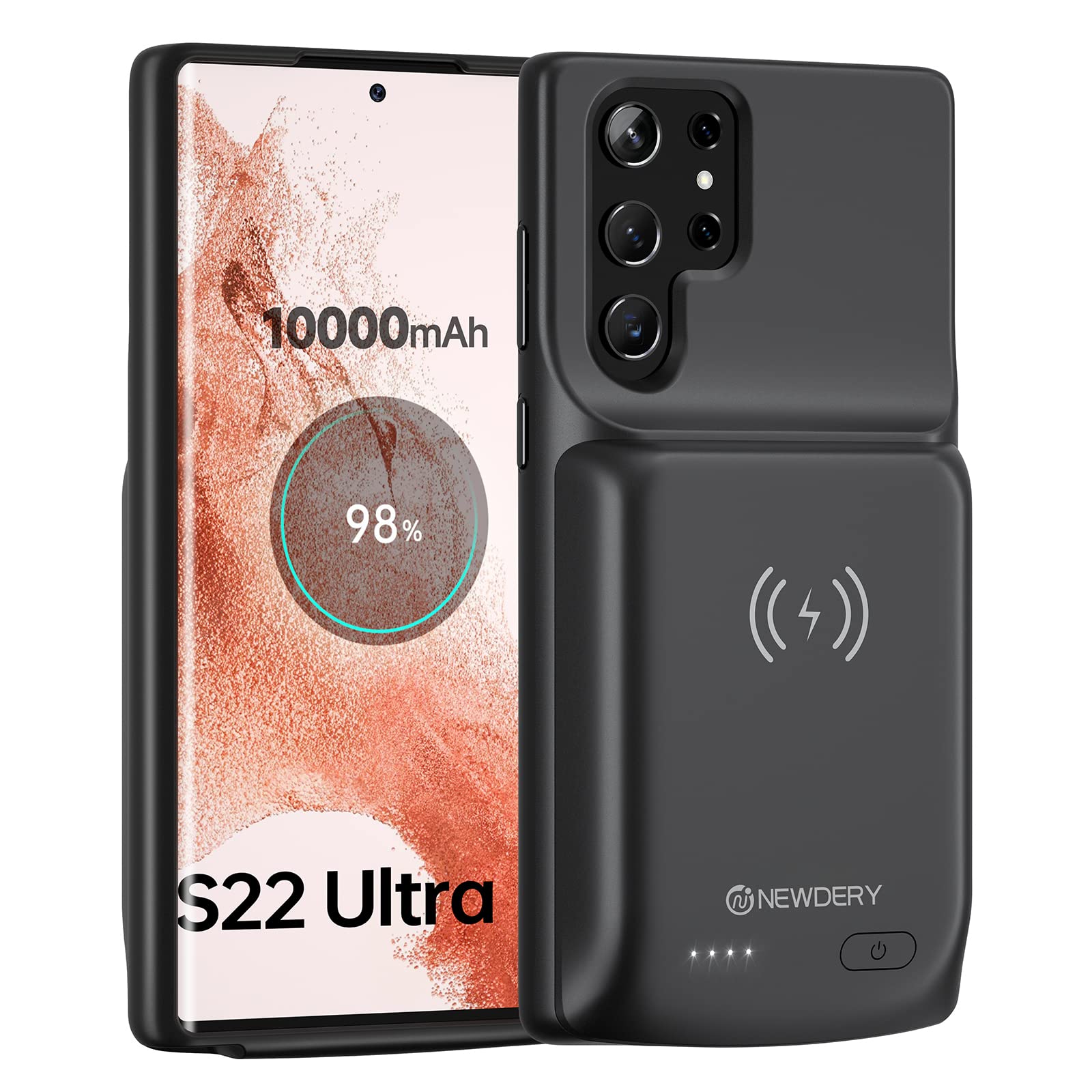 Newdery Custodia Batteria 10000 mAh per Samsung Galaxy S22 Ultra