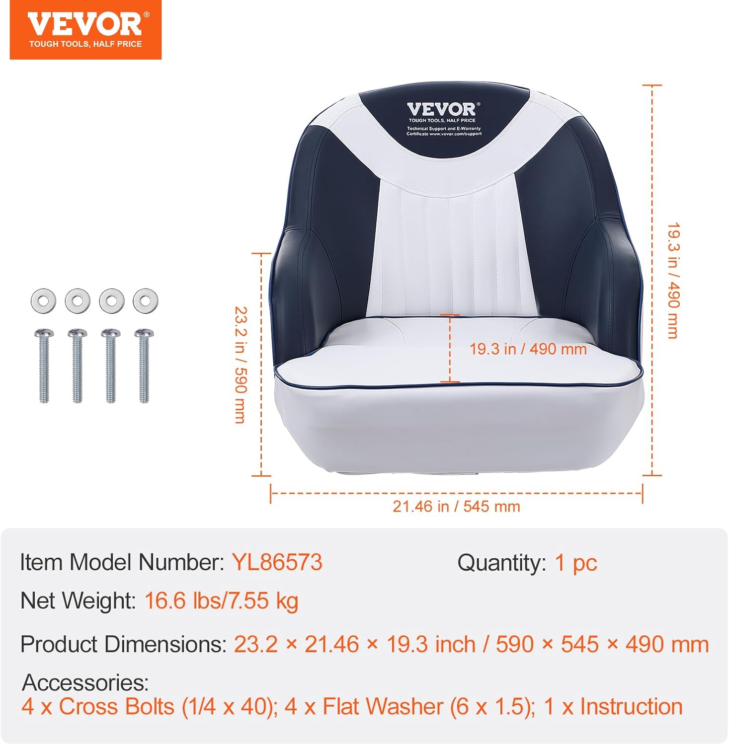 Vevor Sedile da Capitano per Barca e Pontone - immagine 7