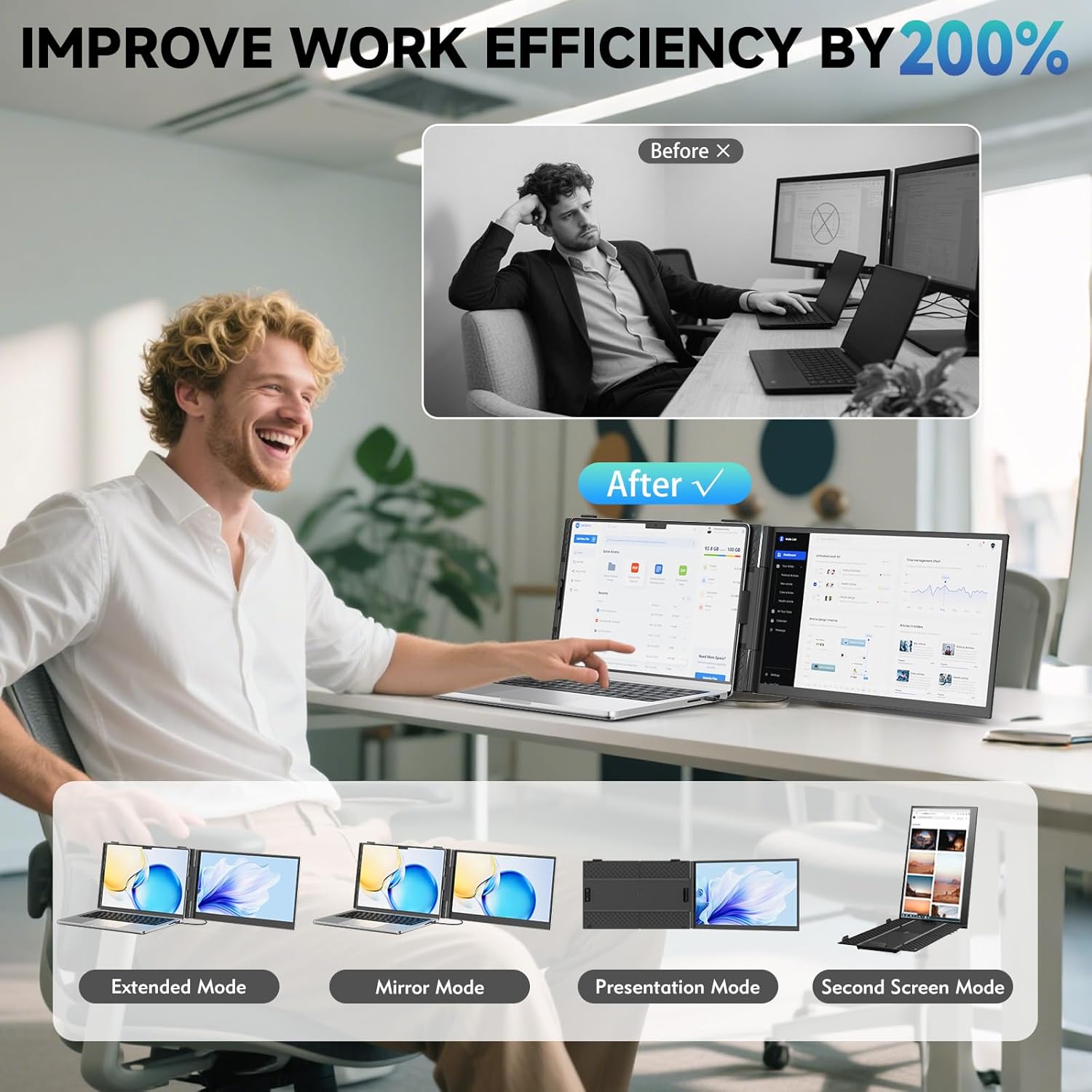 Siaviala Monitor Portatile Ultra-Thin 14" 1080P FHD IPS - immagine 4