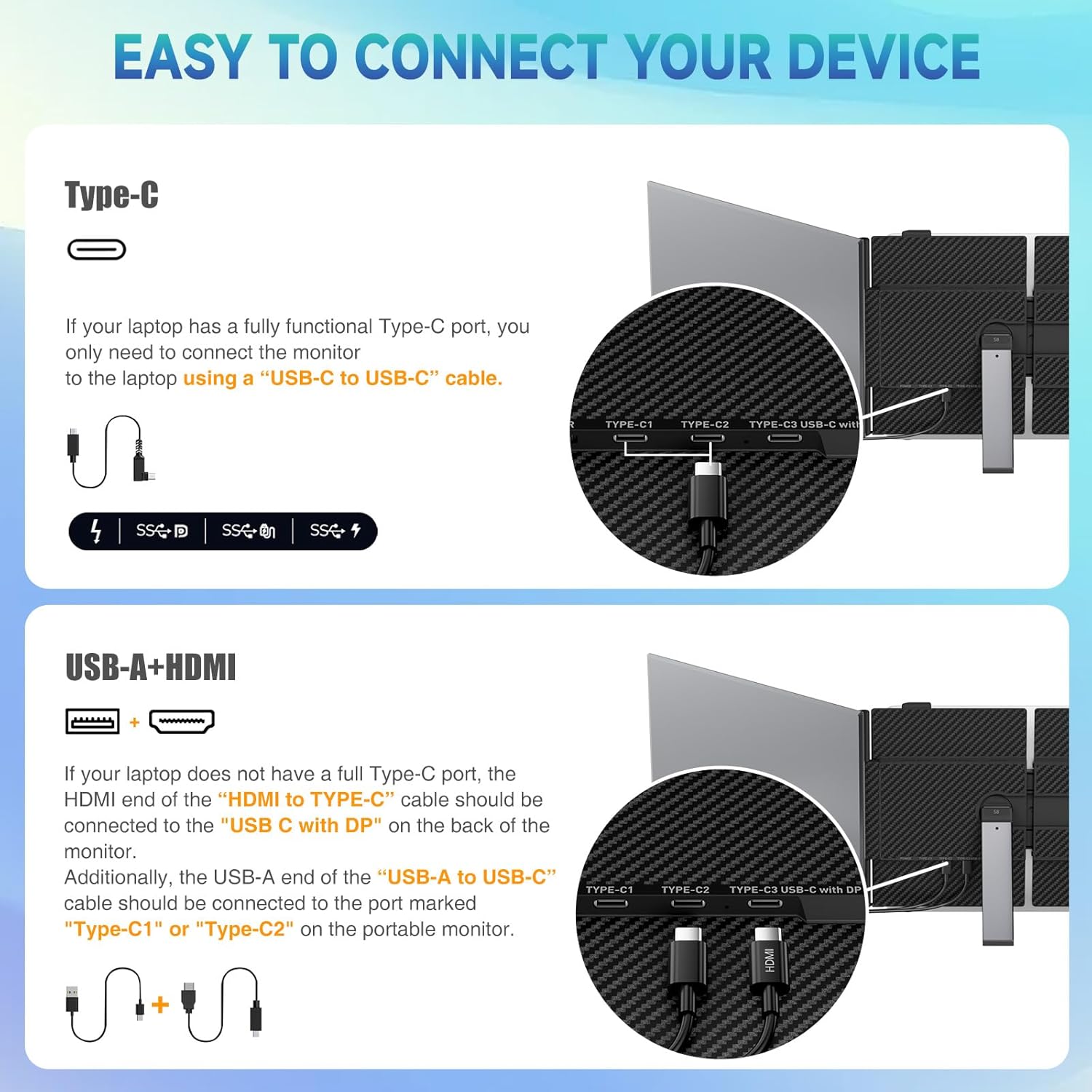 Siaviala Monitor Portatile Ultra-Thin 14" 1080P FHD IPS - immagine 6