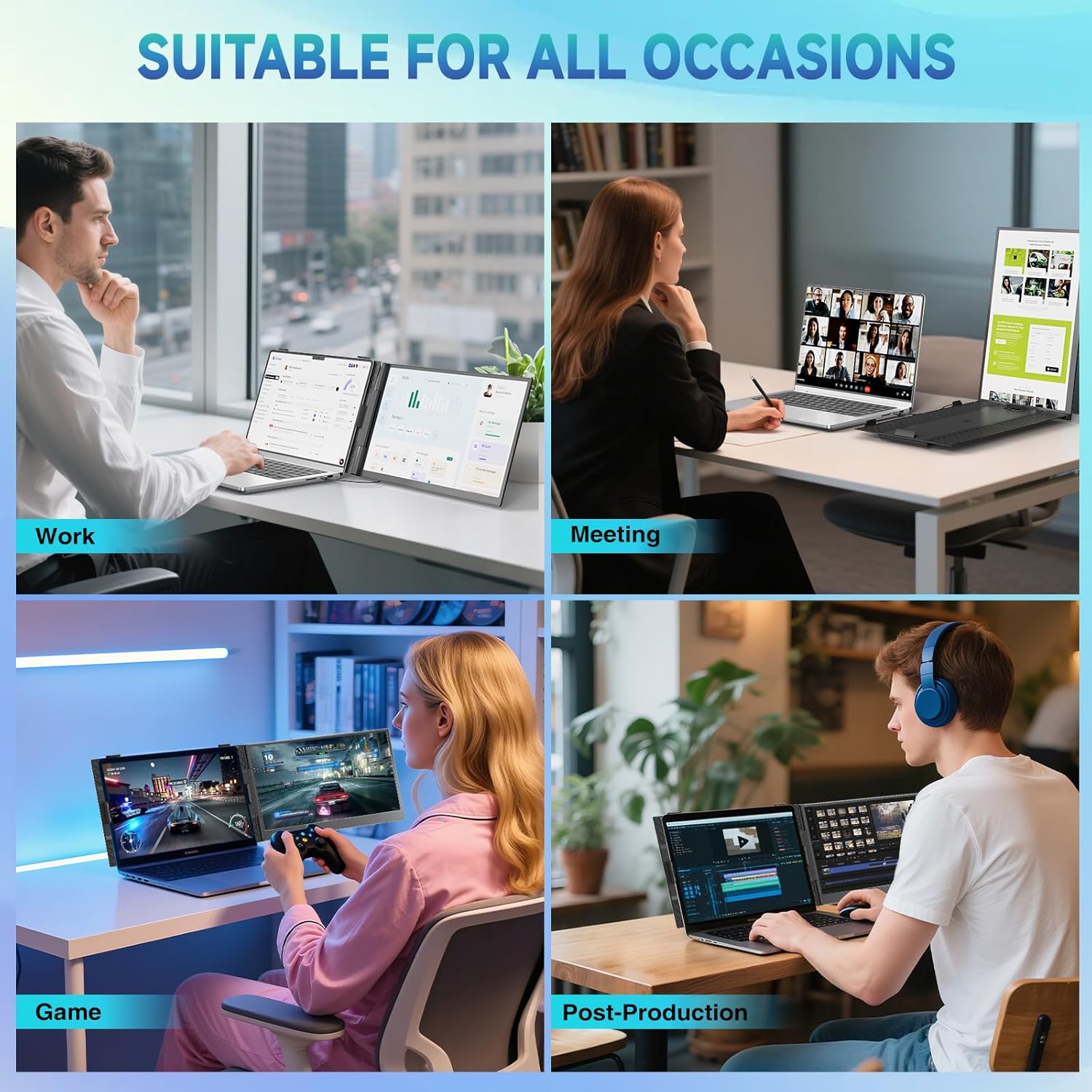 Siaviala Monitor Portatile Ultra-Thin 14" 1080P FHD IPS - immagine 7