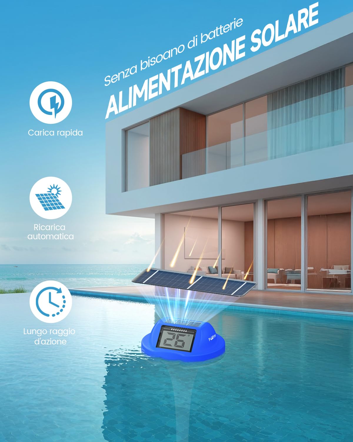 Poolprime Termometro Piscina a Doppio Schermo - immagine 3