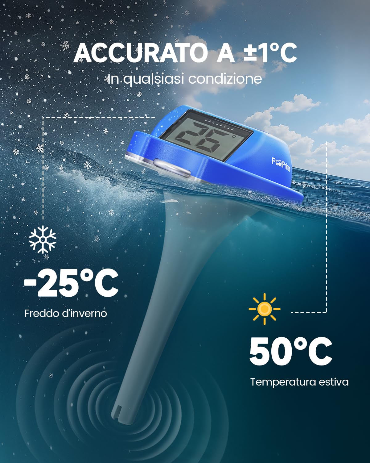 Poolprime Termometro Piscina a Doppio Schermo - immagine 5