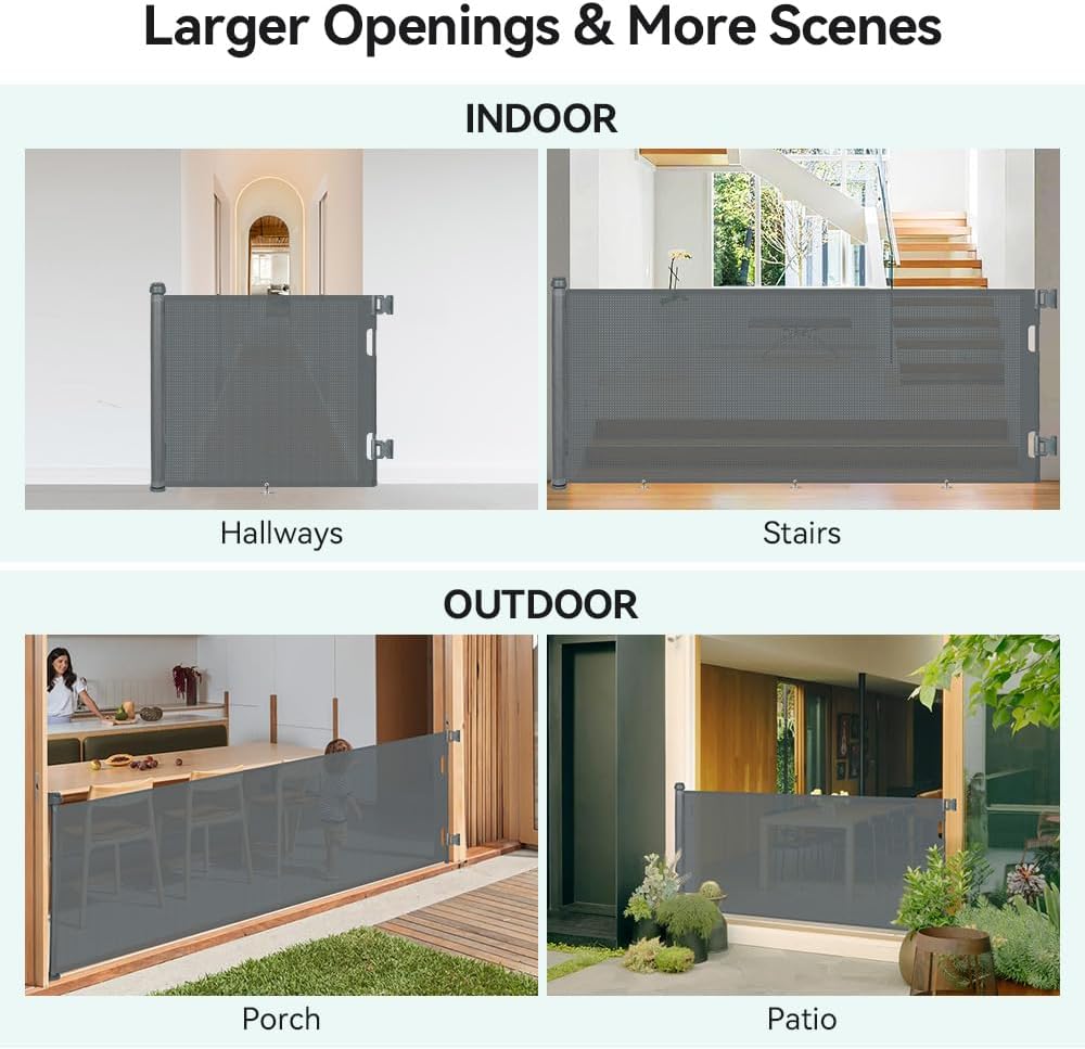 Comomy Cancelletto per Bambini Estensibile 0-300cm, Grigio - immagine 3