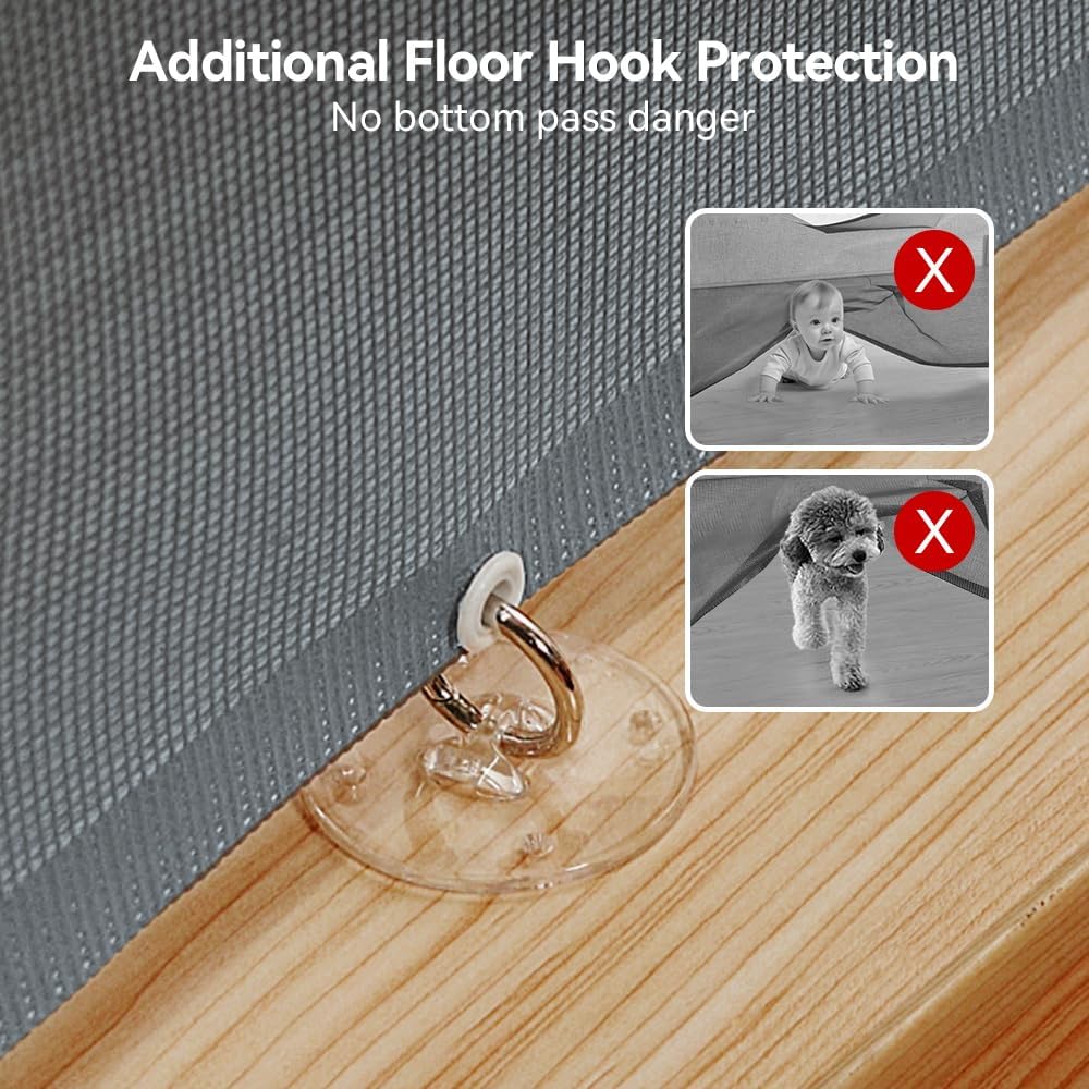 Comomy Cancelletto per Bambini Estensibile 0-300cm, Grigio - immagine 5