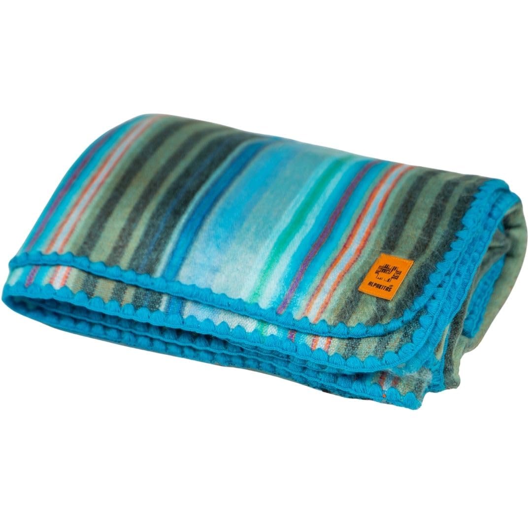 Alpakitas Coperta in Lana di Alpaca Matrimoniale, Turchese Chiaro