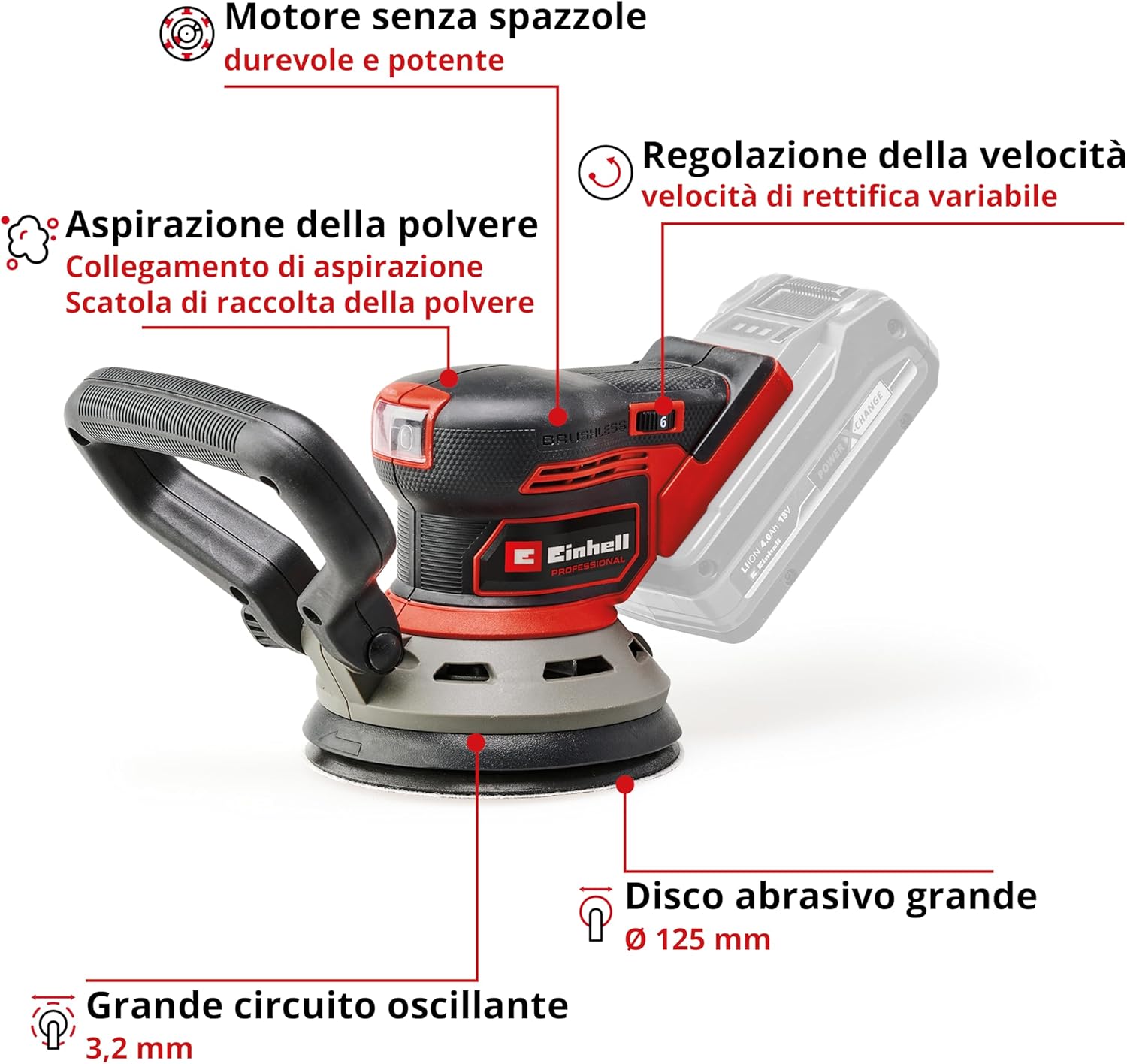 Einhell Professional Levigatrice TP-RS 18/32 Li BL-Solo - immagine 3