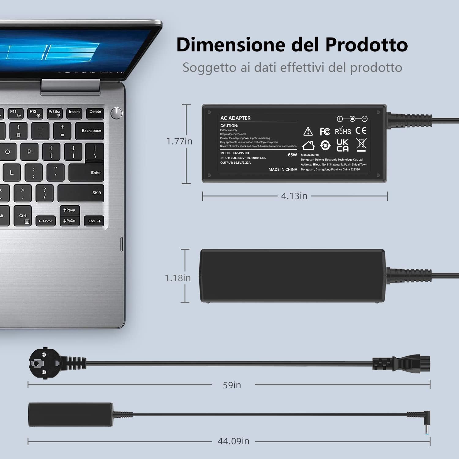 Caricatore HP Computer Portatile 65W - immagine 3