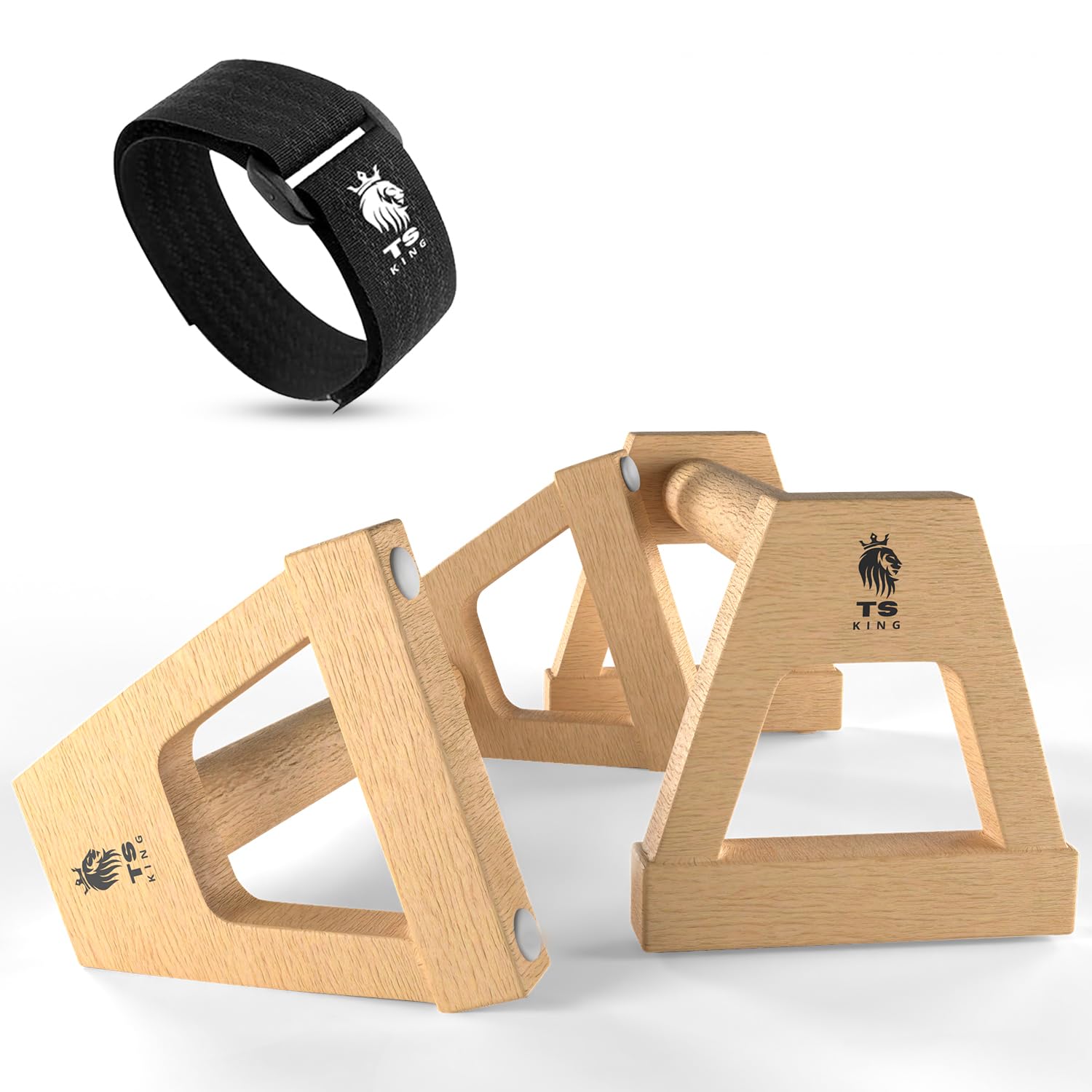 Maniglie per Flessioni in Legno Antiscivolo