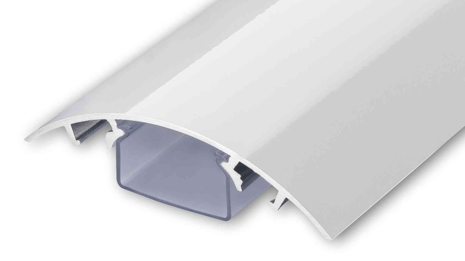 Alunovo Canalina Passacavi TV in Alluminio, Bianco