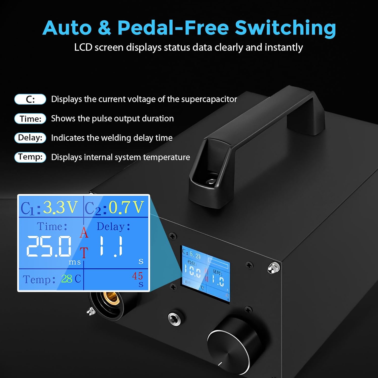 Saldatrice a Punti Portatile 3000F con LCD 1.8" - immagine 3