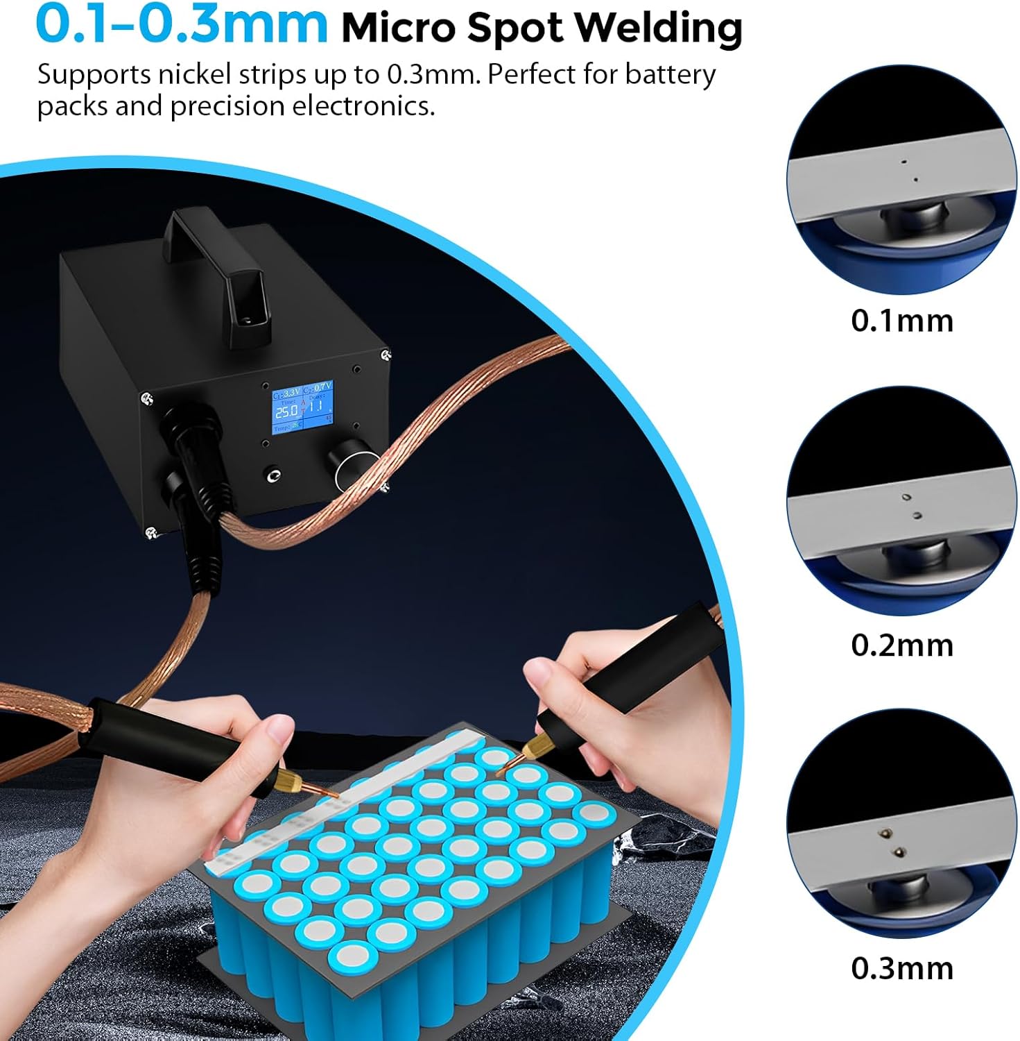 Saldatrice a Punti Portatile 3000F con LCD 1.8" - immagine 4