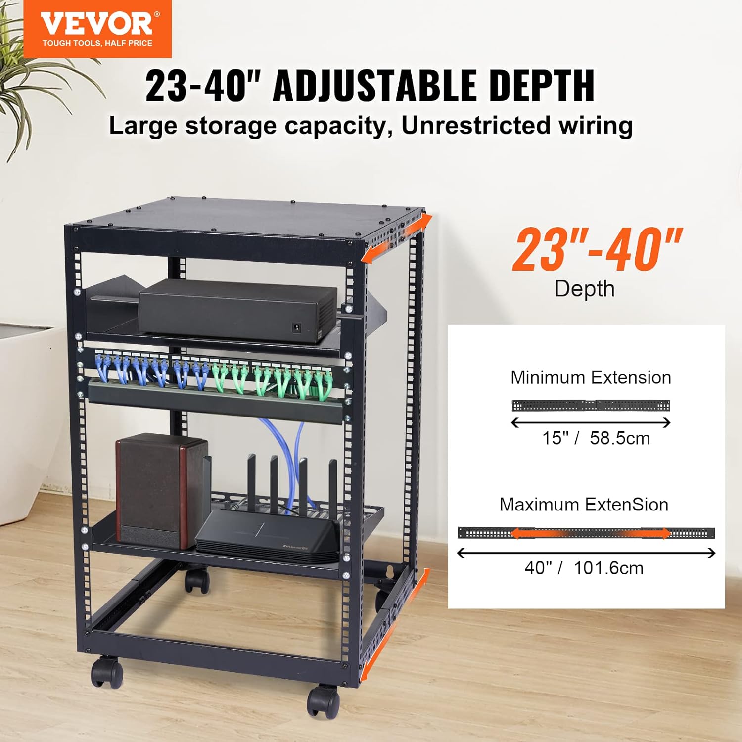 Vevor Server Rack a Telaio Aperto 15U - immagine 2