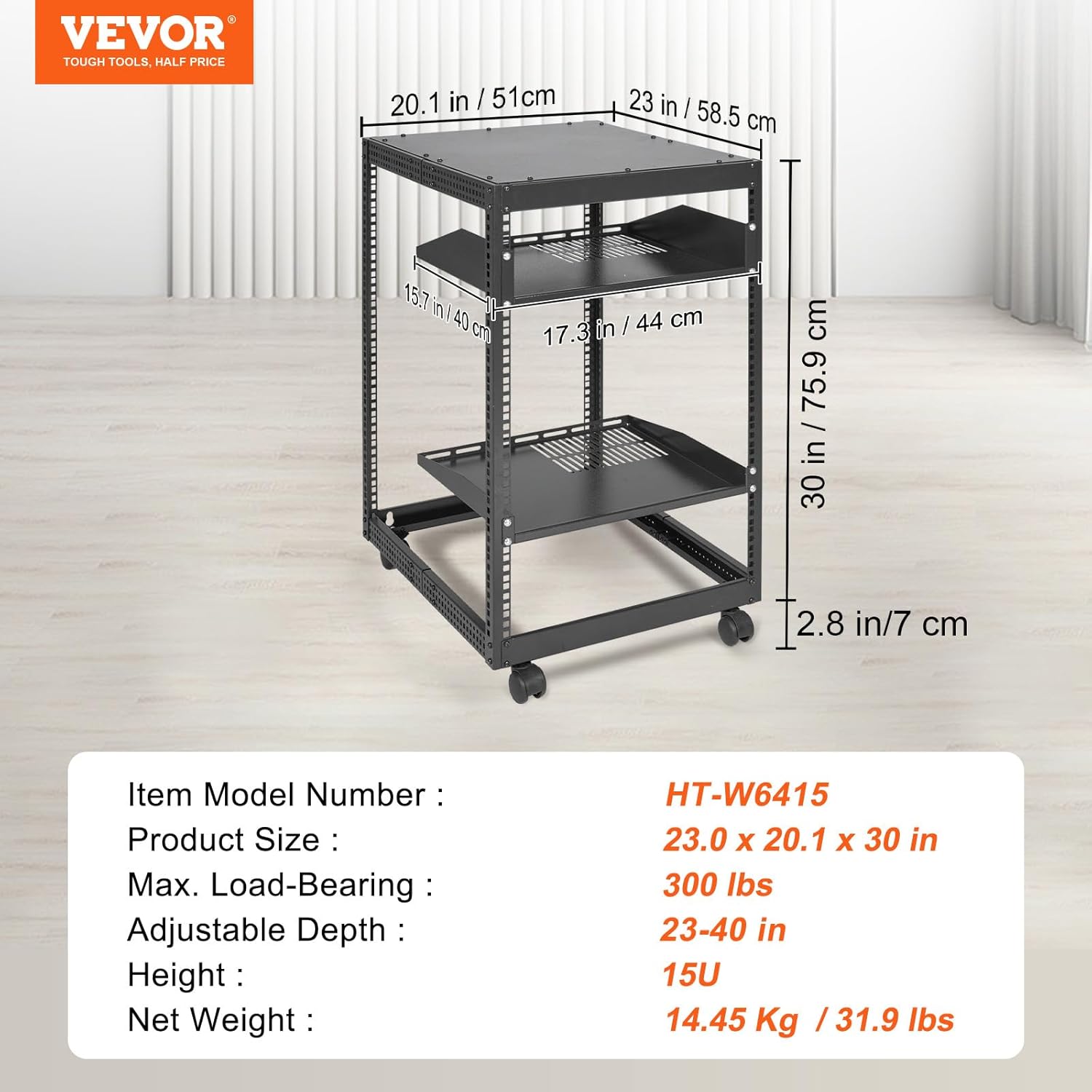 Vevor Server Rack a Telaio Aperto 15U - immagine 7