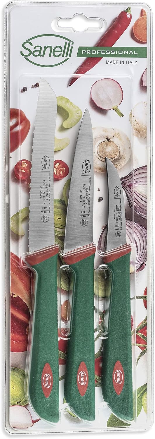 Sanelli Set 3 Coltelli Frutta e Verdura