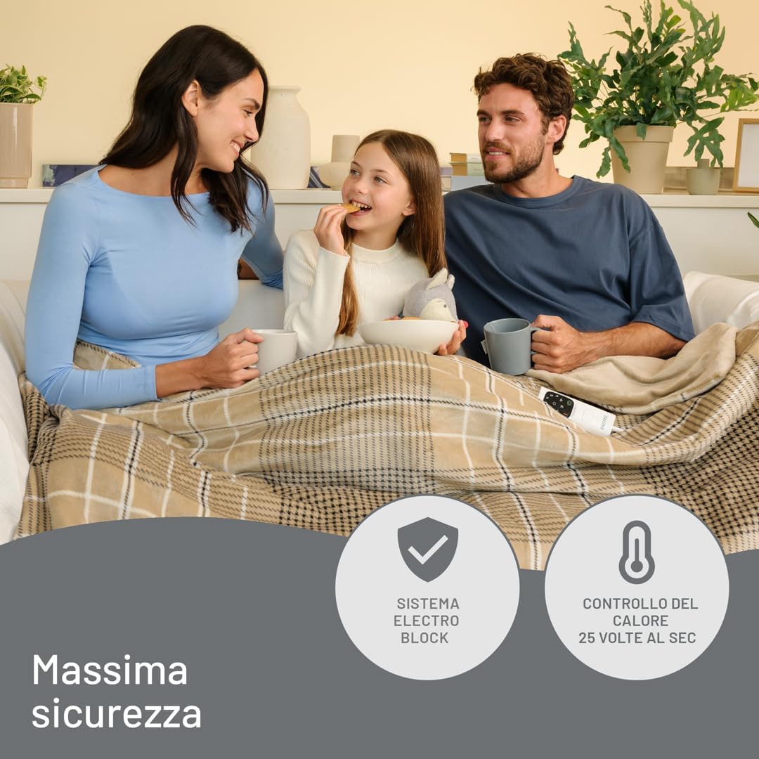 Imetec CaldoPlaid Elegance - Plaid Riscaldabile 180x140cm - immagine 5