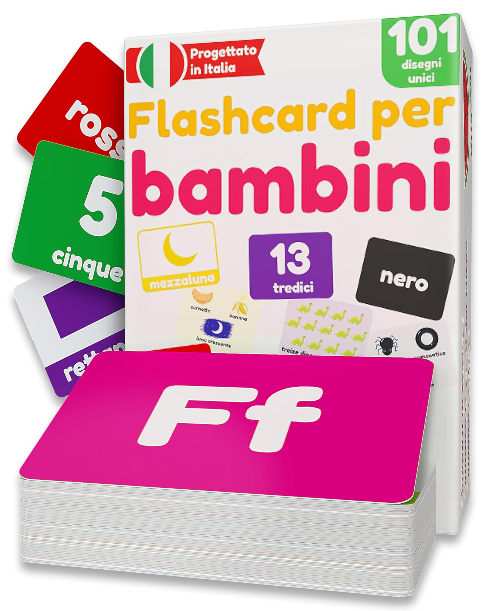 Flashcard per Bambini 1-3 Anni - 101 Carte Educative
