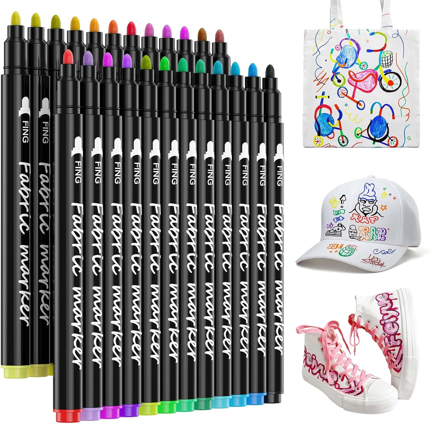 Luzoon 24 Pennarelli Permanenti per Tessuti - immagine 1