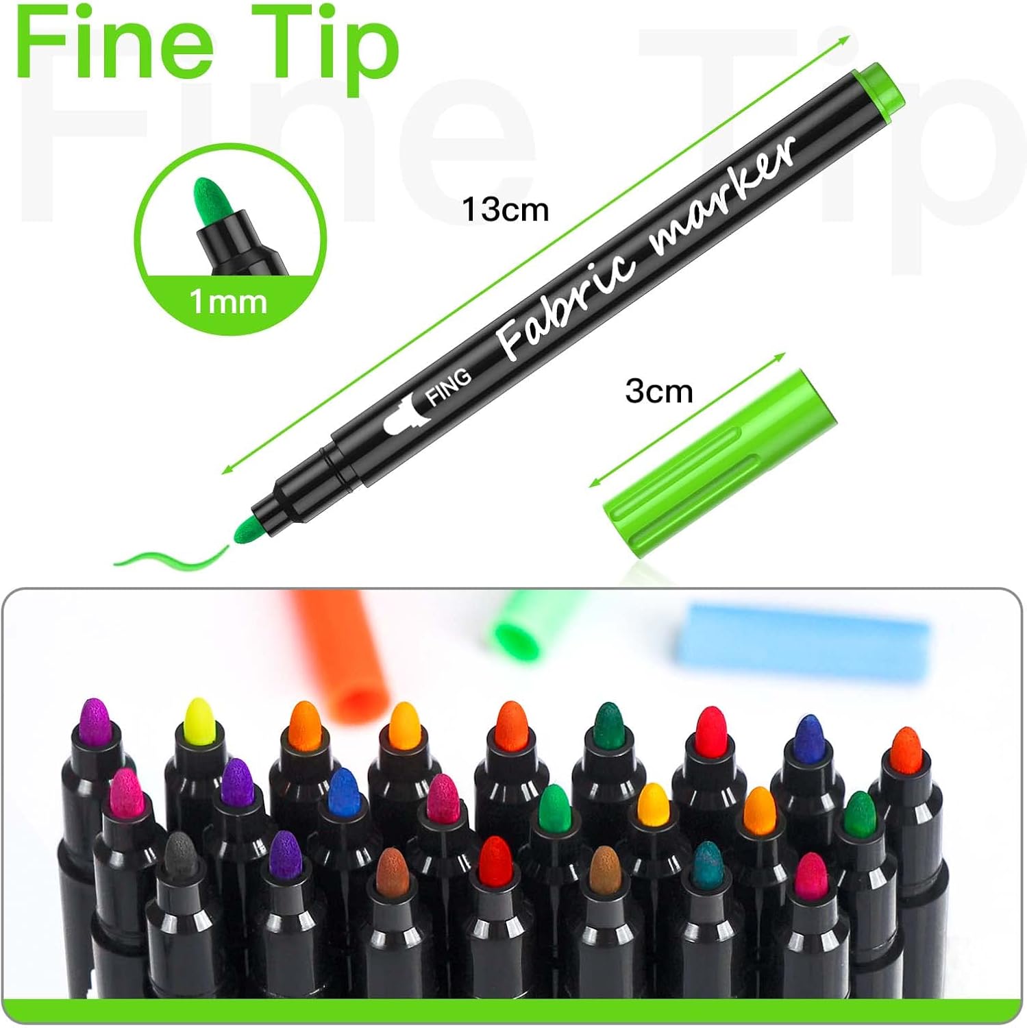 Luzoon 24 Pennarelli Permanenti per Tessuti - immagine 2