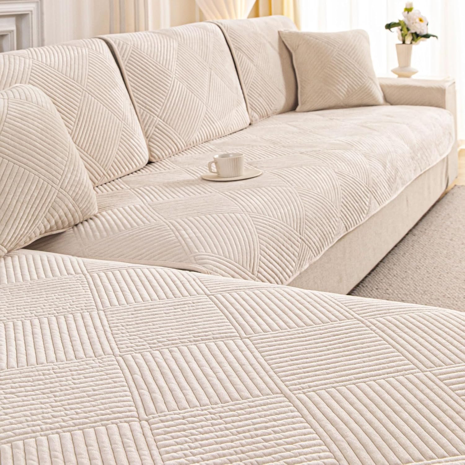 QHAIYYBF Copridivano 4 Posti con Penisola - immagine 1