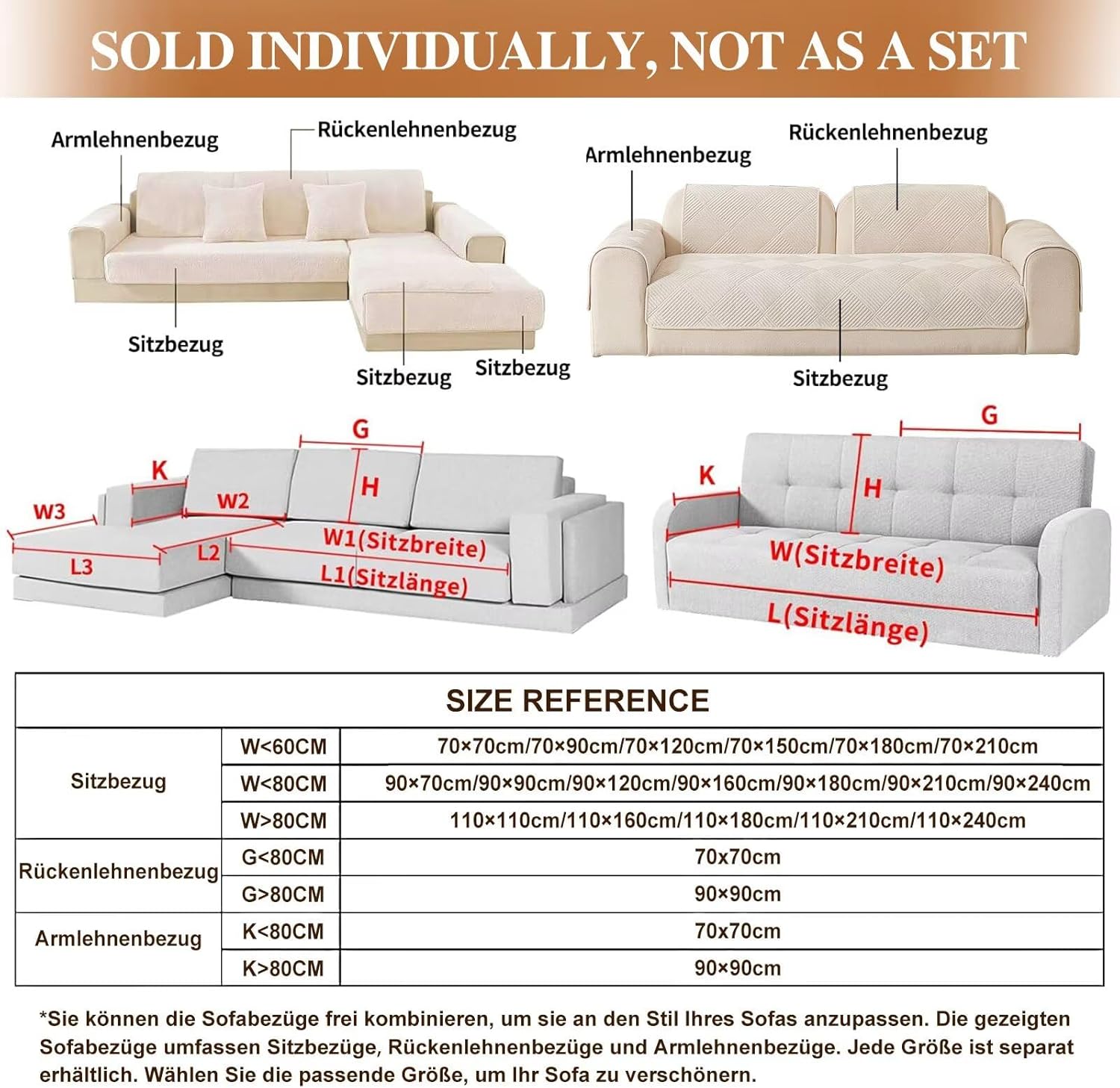 QHAIYYBF Copridivano 4 Posti con Penisola - immagine 5