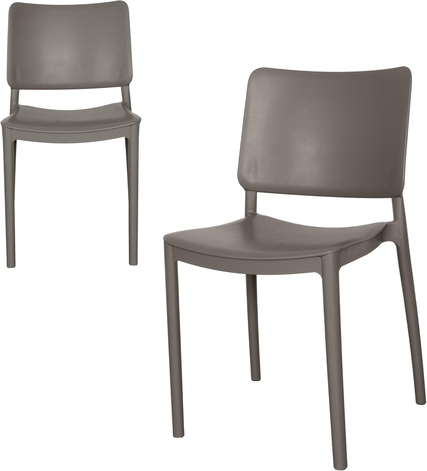 Gardenia Rimini Sedie, Polipropilene, Tortora, 2, unità