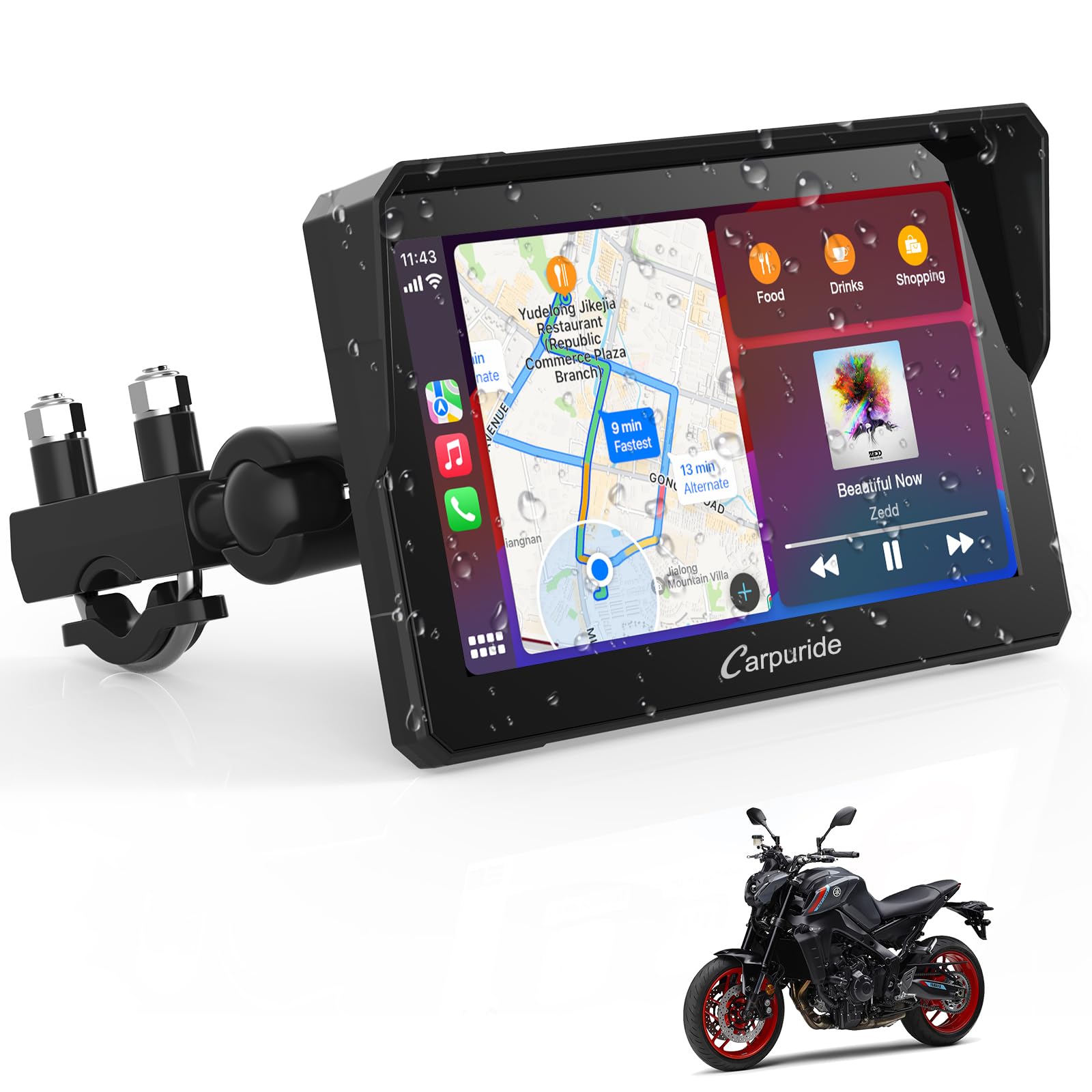 Carpuride W702 - Schermata CarPlay Moto 7 Pollici