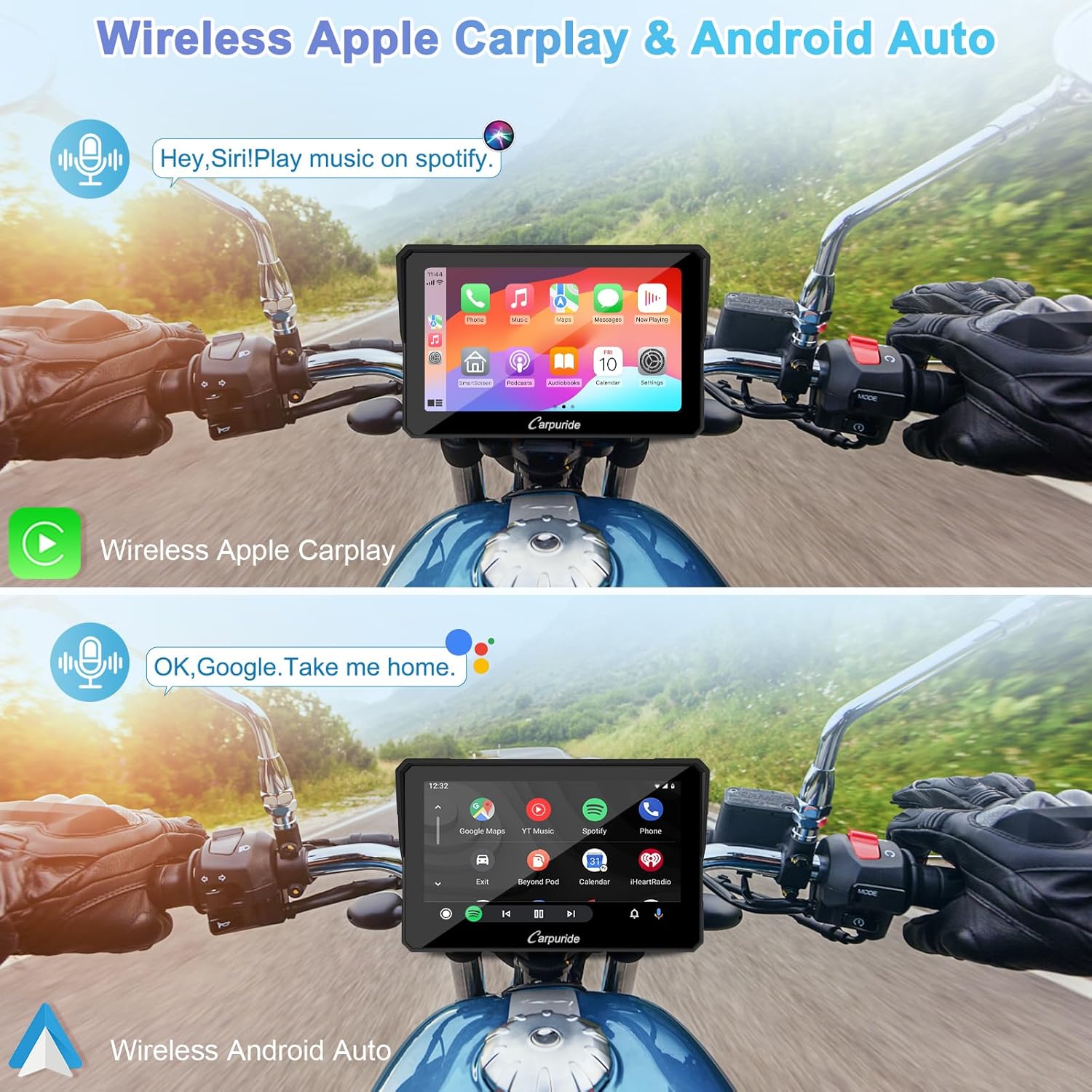 Carpuride W702 - Schermata CarPlay Moto 7 Pollici - immagine 2