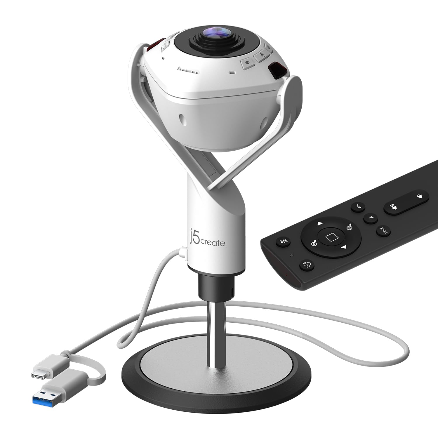 J5create JVU368 - Webcam 360 AI-Powered con vivavoce