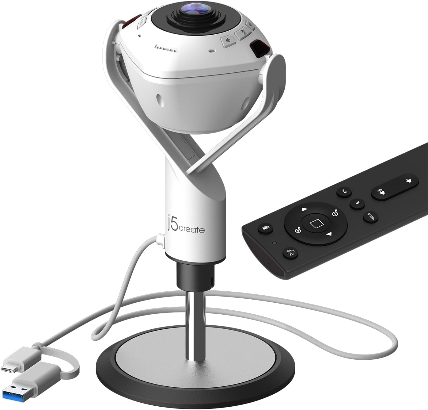 J5create JVU368 - Webcam 360 AI-Powered con vivavoce - immagine 1