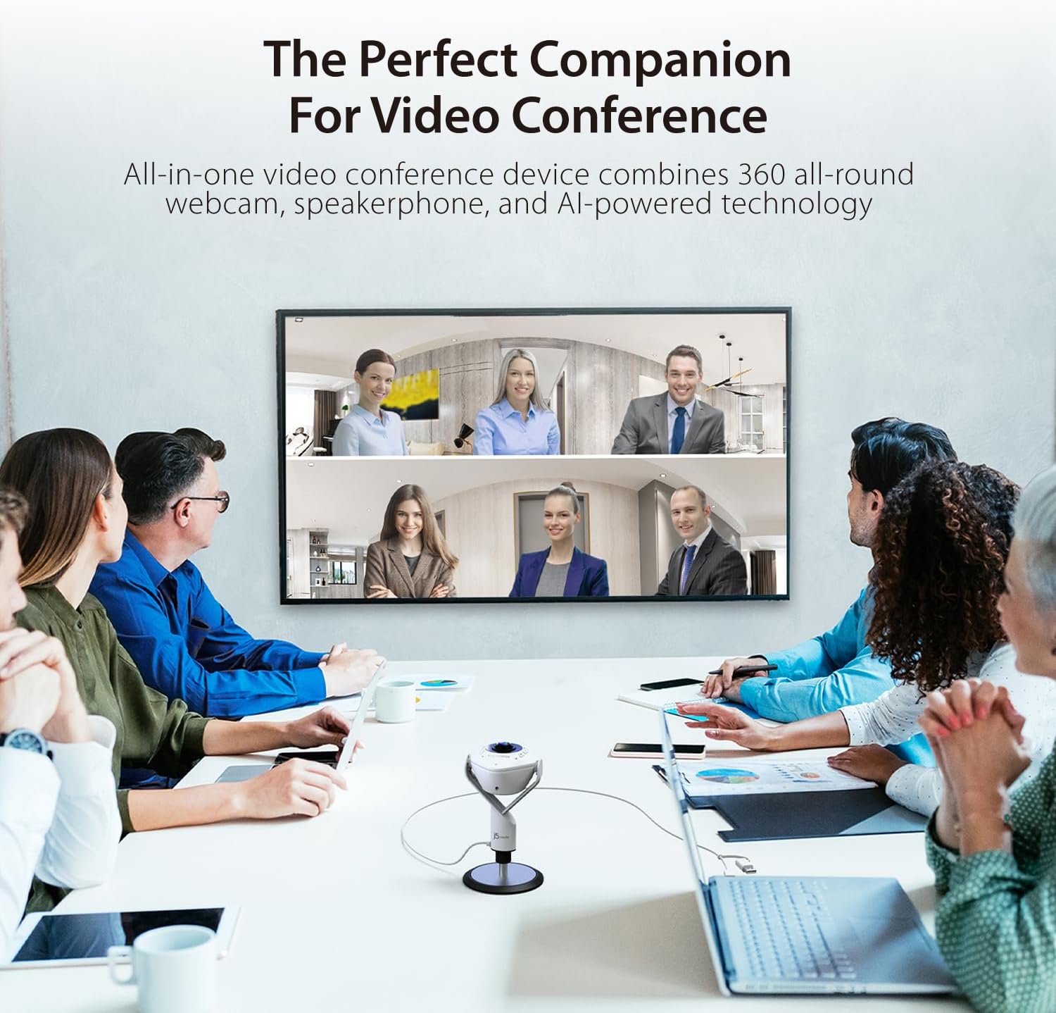 J5create JVU368 - Webcam 360 AI-Powered con vivavoce - immagine 2