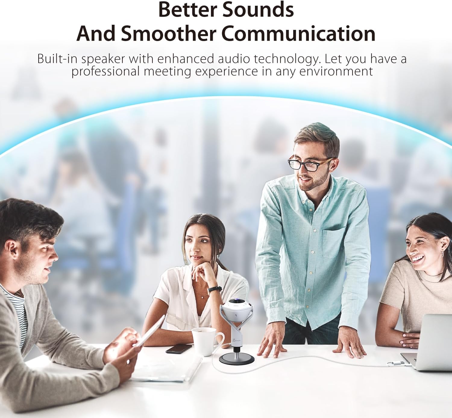 J5create JVU368 - Webcam 360 AI-Powered con vivavoce - immagine 4