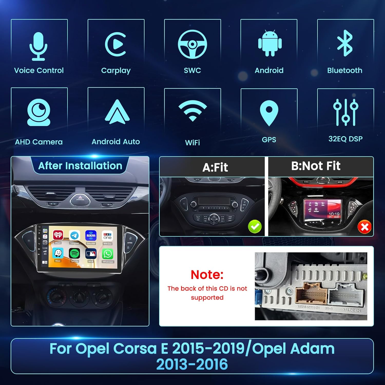 Fuluku Android Autoradio 9'' per Opel Corsa E/Adam - immagine 2