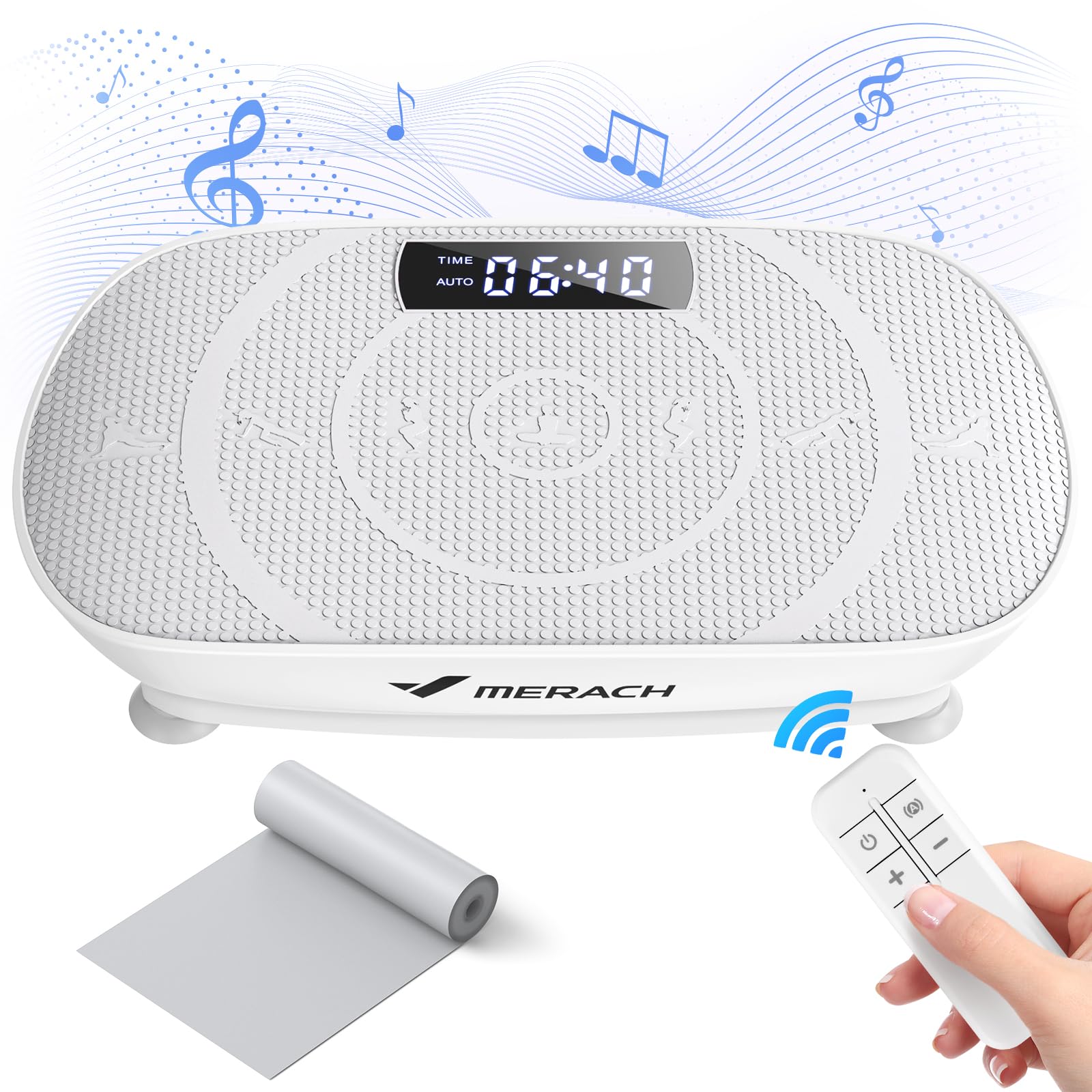 Merach Pedana Vibrante Potente con Altoparlante Bluetooth