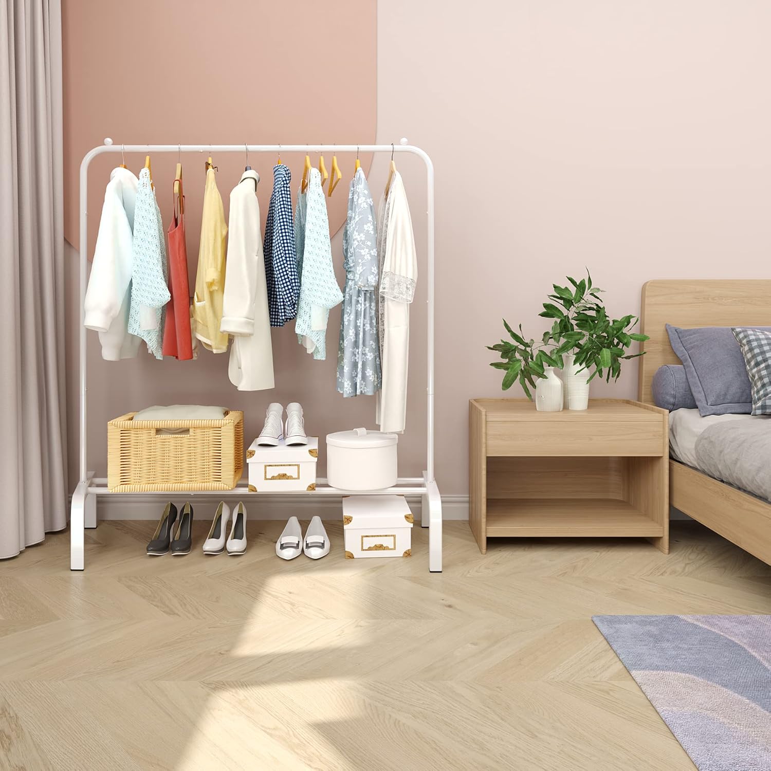 Jiuyotree - Appendiabiti con Ripiani per Scarpe, Bianco - immagine 5