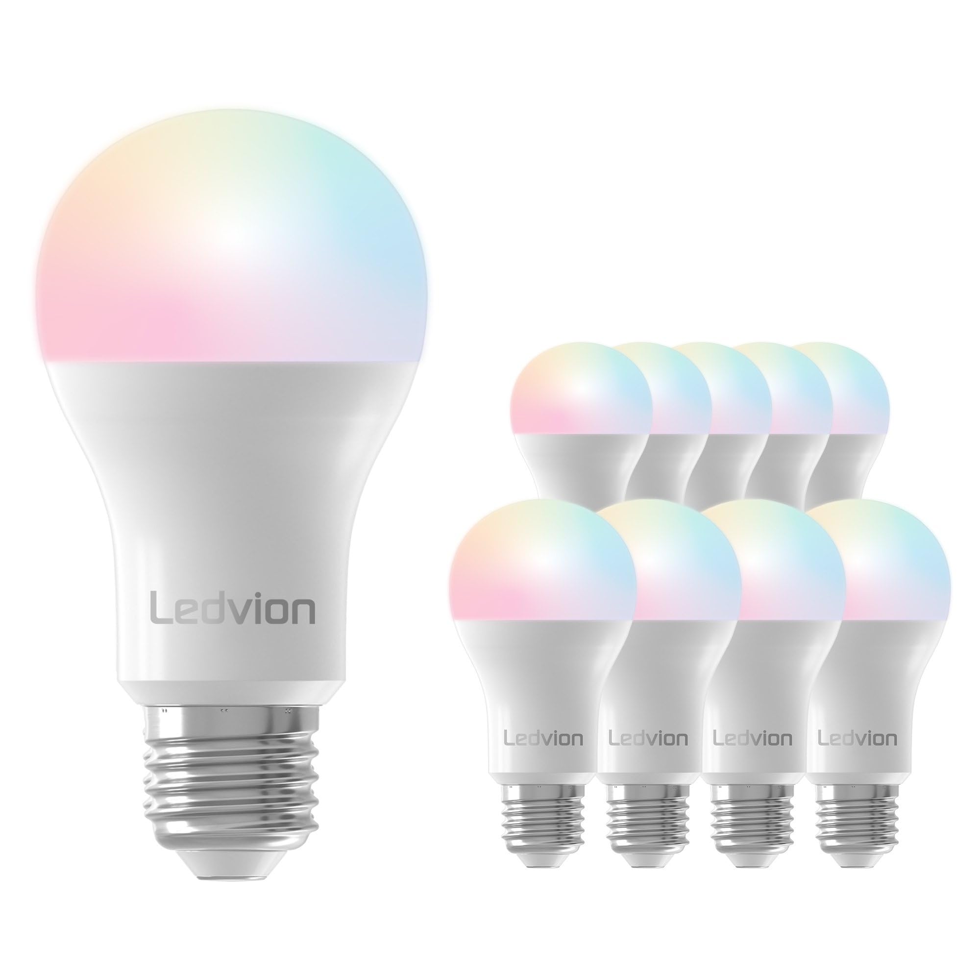 Ledvion - 10X SMART Lampada LED E27 8W RGB+CCT