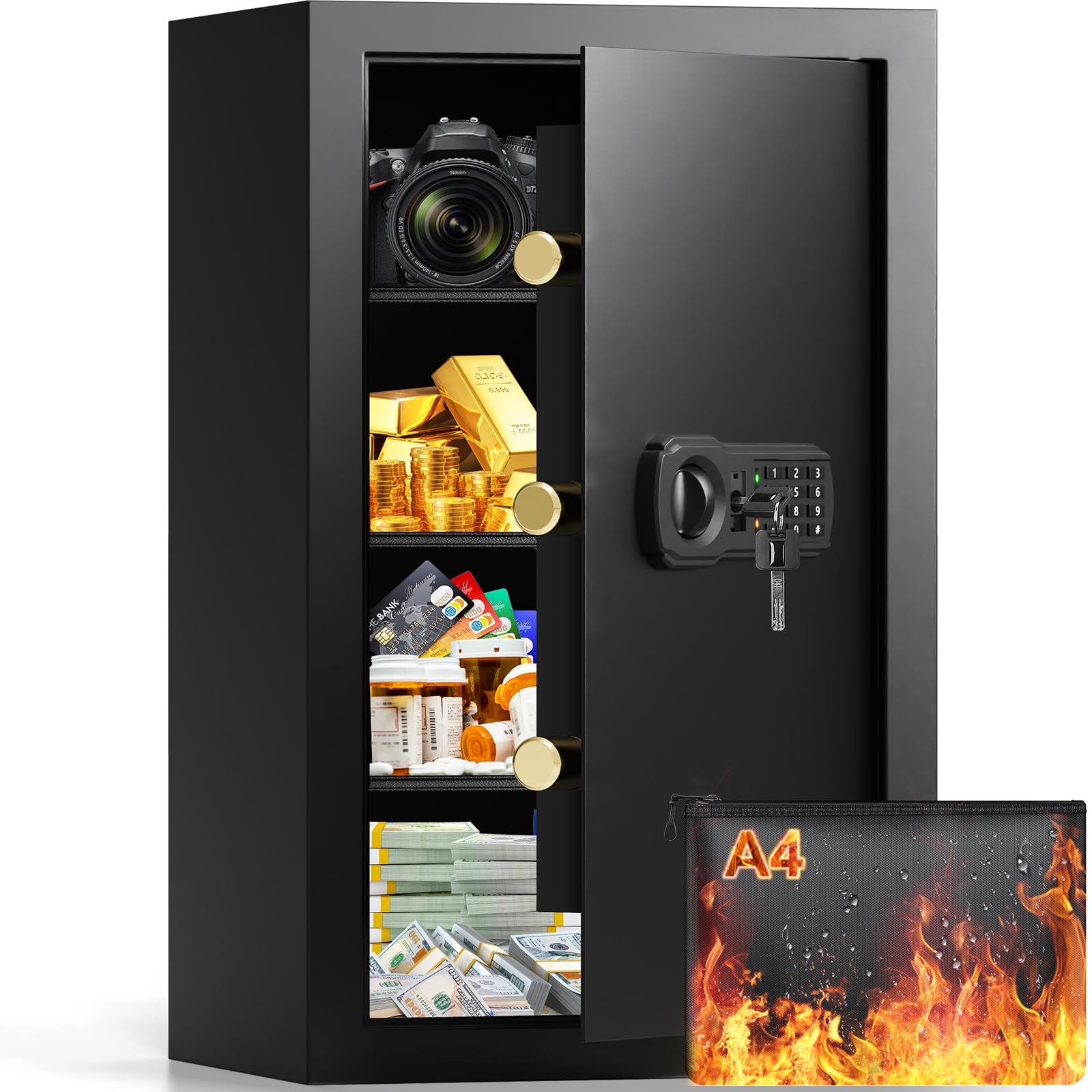 Cassaforte Ignifuga Digitale 85L con Tasca Documenti