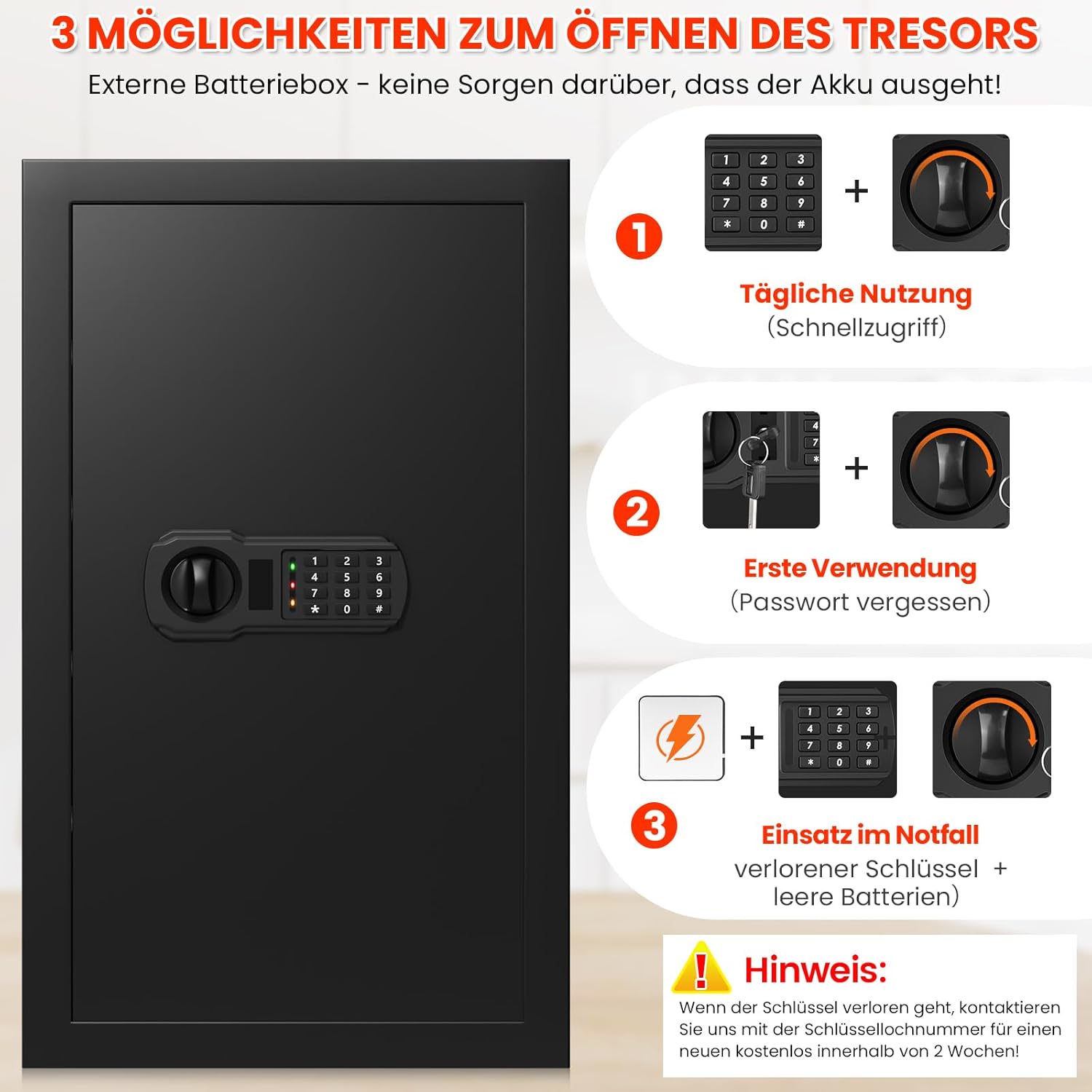 Cassaforte Ignifuga Digitale 85L con Tasca Documenti - immagine 6