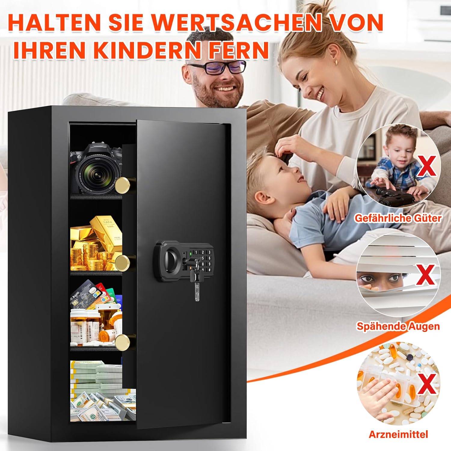 Cassaforte Ignifuga Digitale 85L con Tasca Documenti - immagine 8