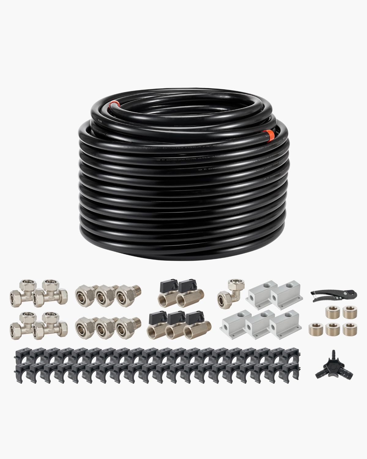 Vevor Kit Tubi Compressore Aria 60,96m x 19,05mm, Nero