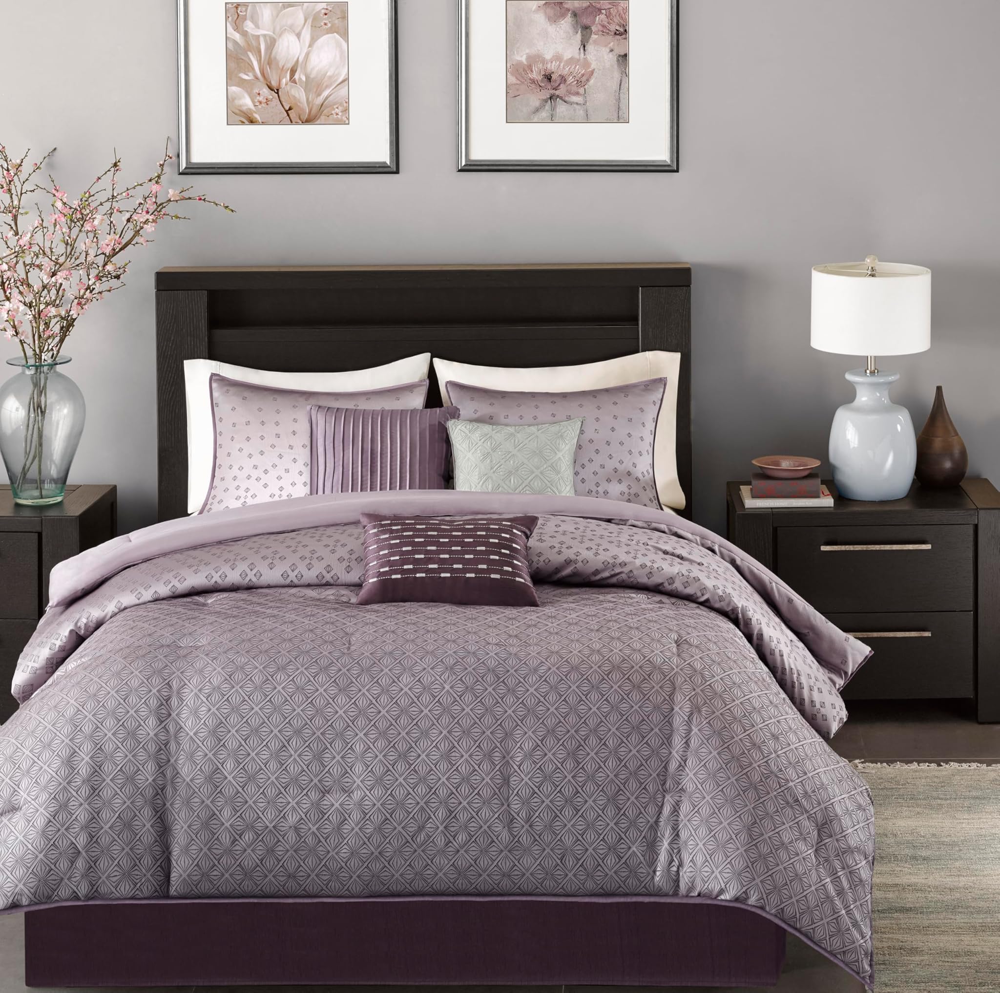 Madison Park Biloxi 7 Piece Comforter Set, Viola, King