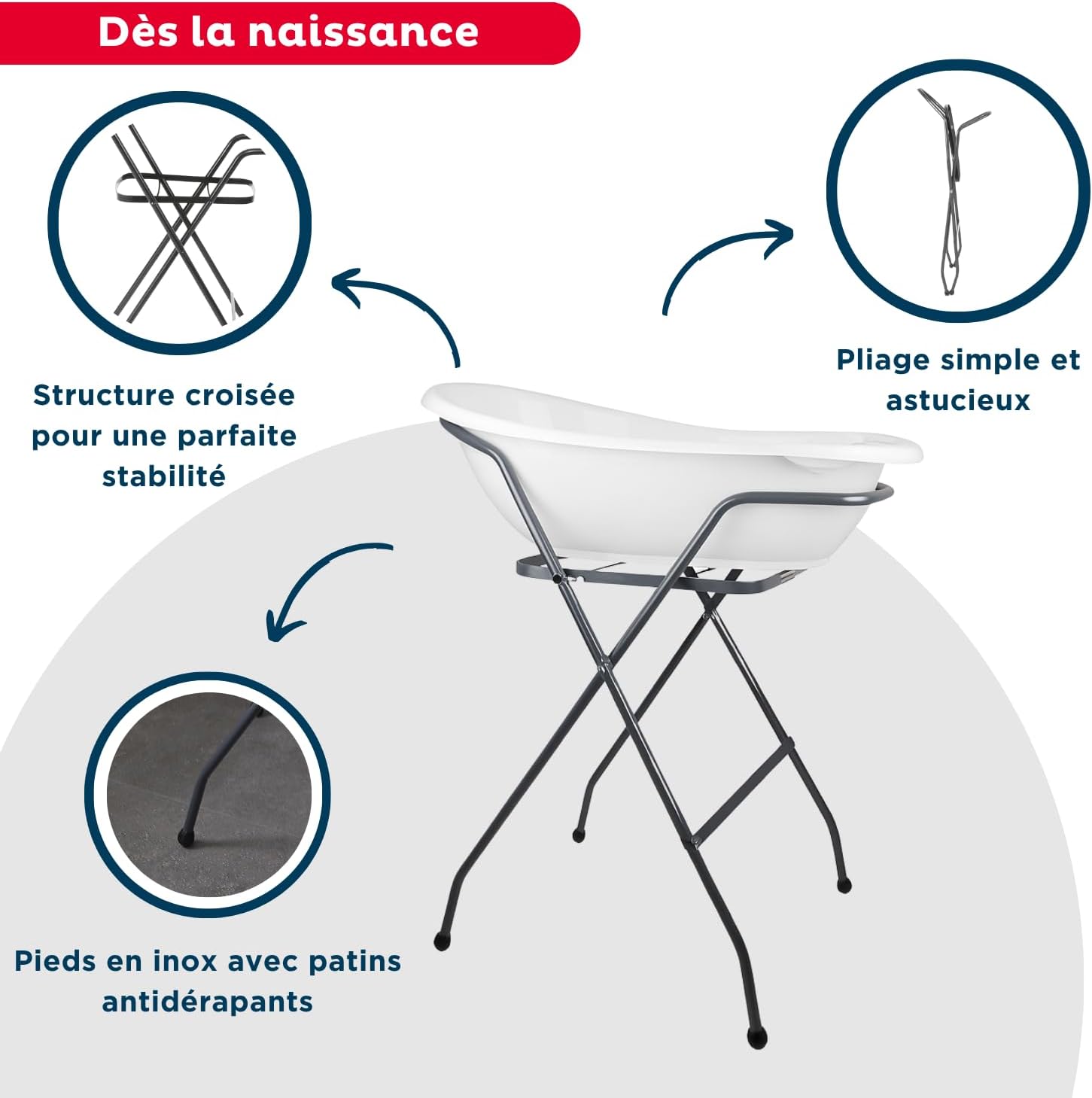 Thermobaby Kit Vasca da Bagno YOOPI - Bianco - immagine 3
