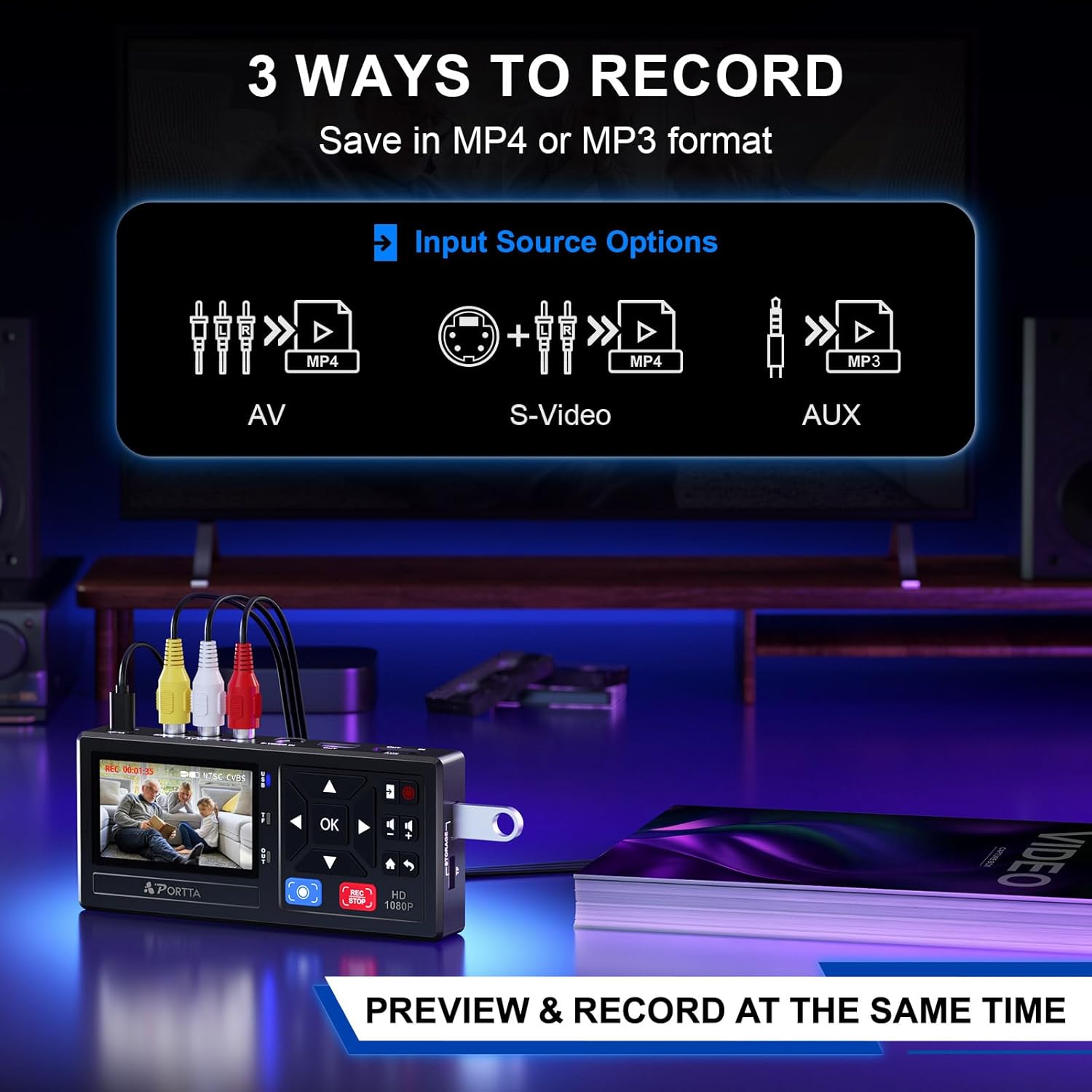 PORTTA Convertitore da VHS a Digitale con Telecomando - immagine 2