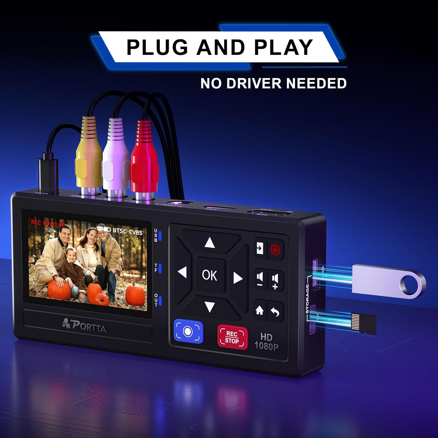 PORTTA Convertitore da VHS a Digitale con Telecomando - immagine 3