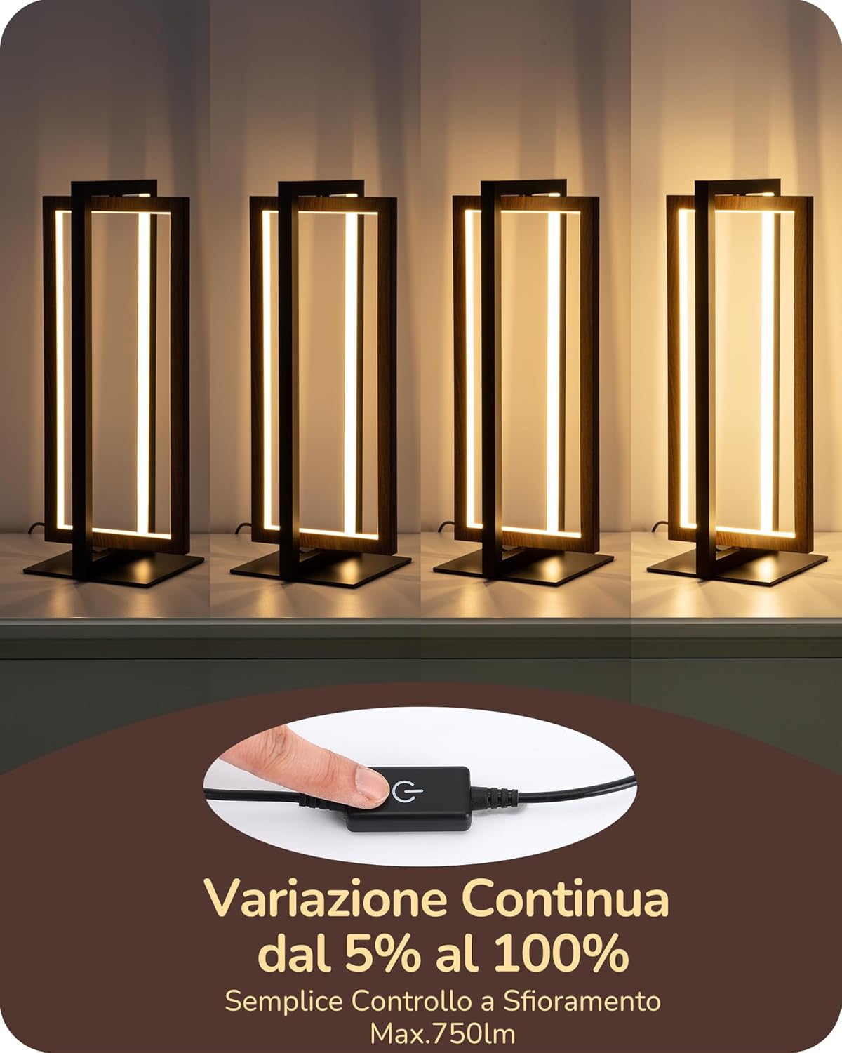 Edishine Lampada da Comodino LED Touch Dimmerabile - immagine 3